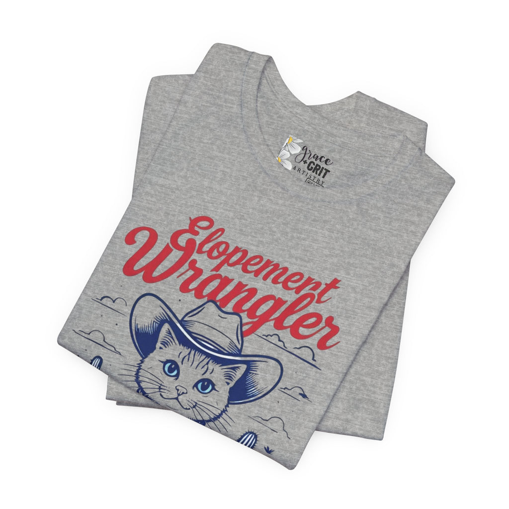 Elopement Wrangler Cat Tee | Cowboy Hat Cactus Desert Cat Illustration