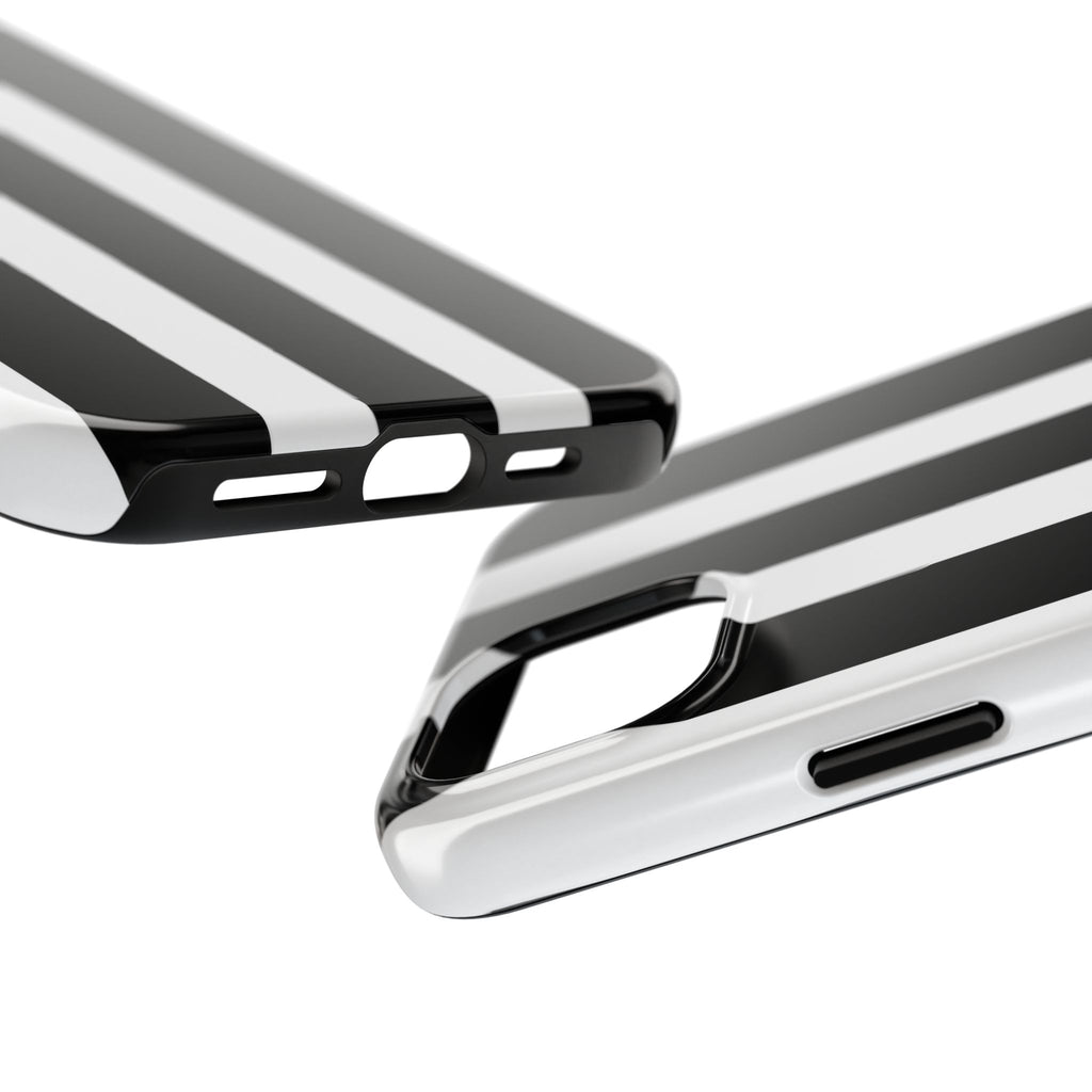 Black & White Bold Stripe Phone Case — Tough Protective Cover