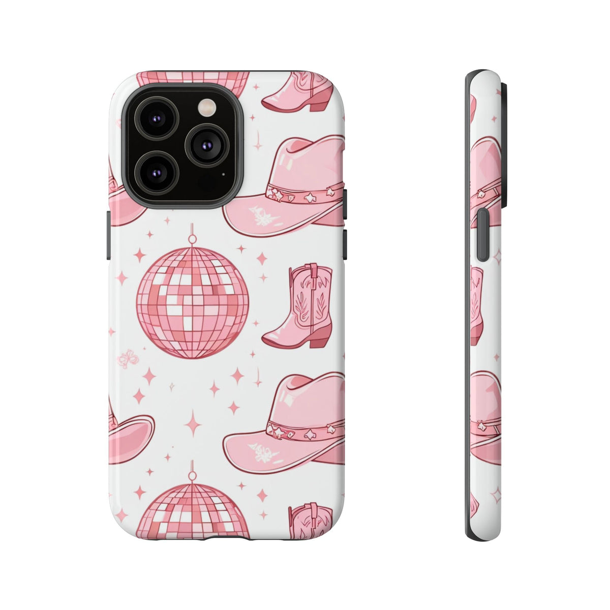 Pink Cowboy Boots & Disco Balls Tough Phone Case