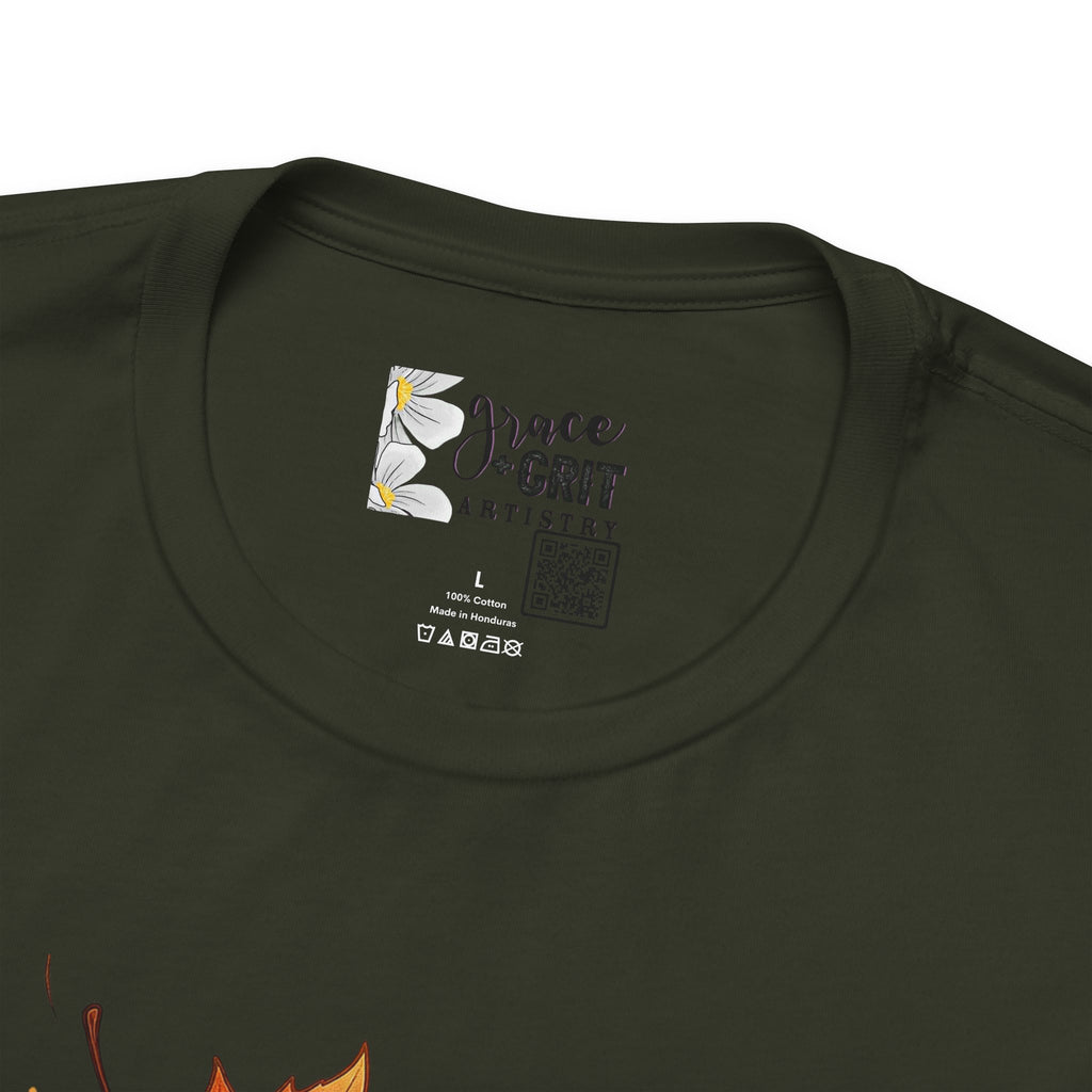Fall Homeschool T‑Shirt – “Falling into Homeschool” Autumn Books & Coffee Tee