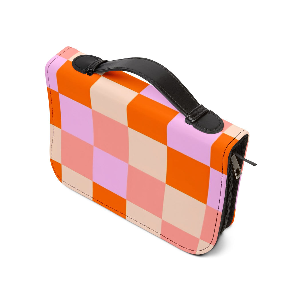 Pastel Checkerboard Bible Cover – Colorful Christian Scripture Case