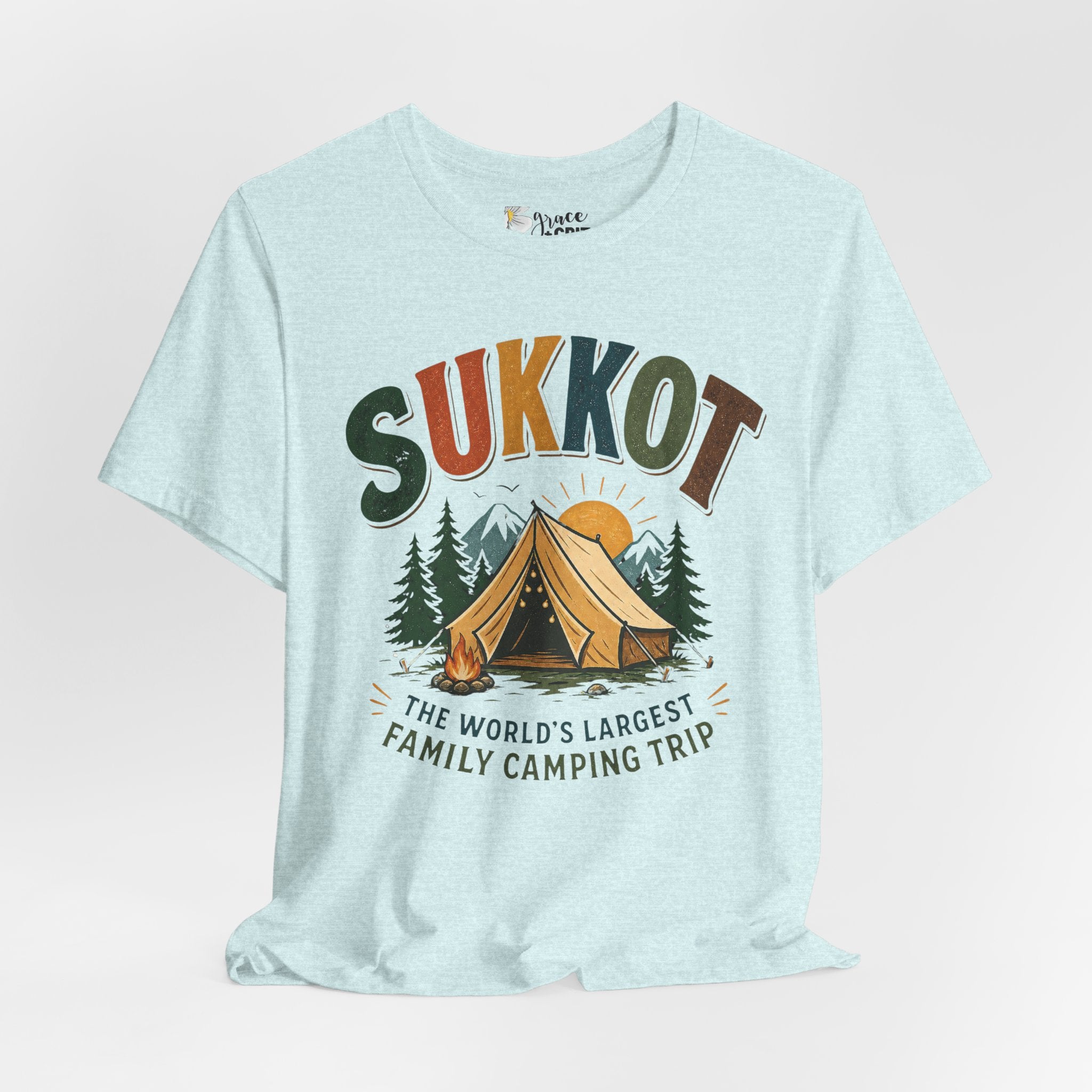 Sukkot Camping T-Shirt — "Sukkot: The World's Largest Family Camping Trip"