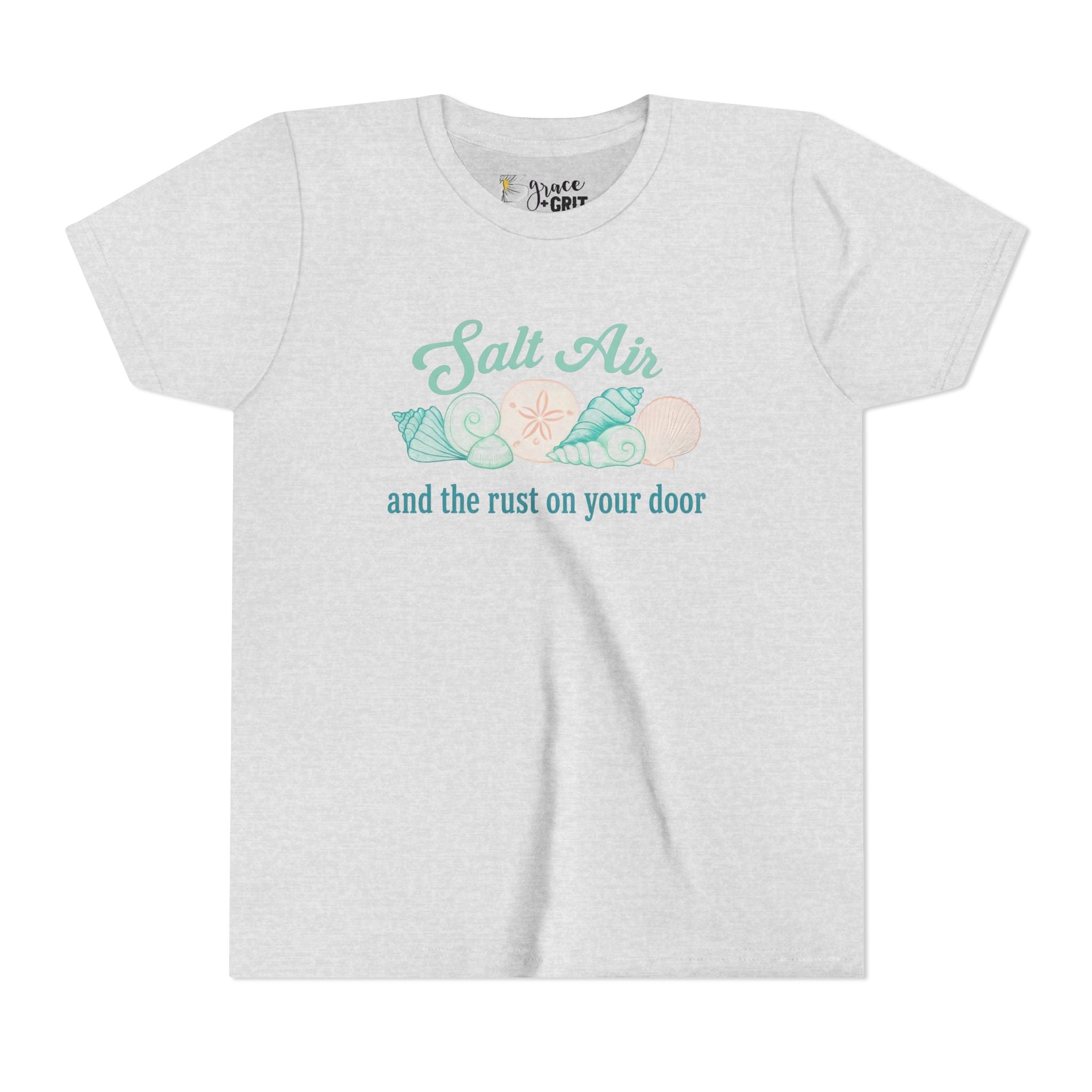 Salt Air seashells and the rust on your door Youth Tee | beach coastal design