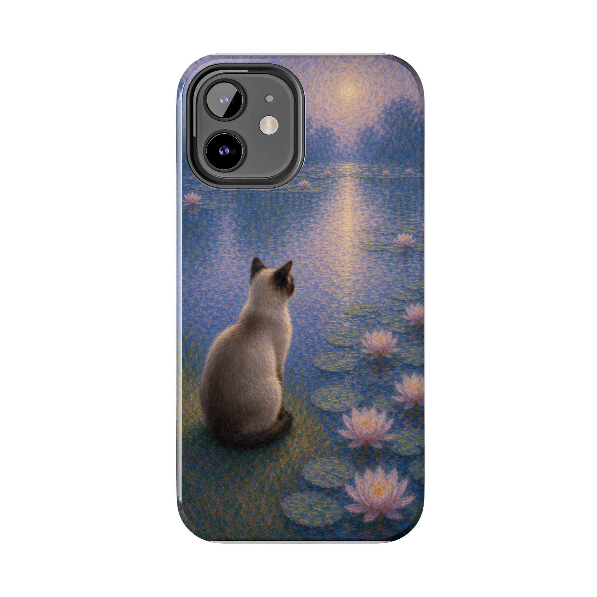 Siamese Cat by Moonlight Tough Phone Case – Waterlily Dream Protective Cover