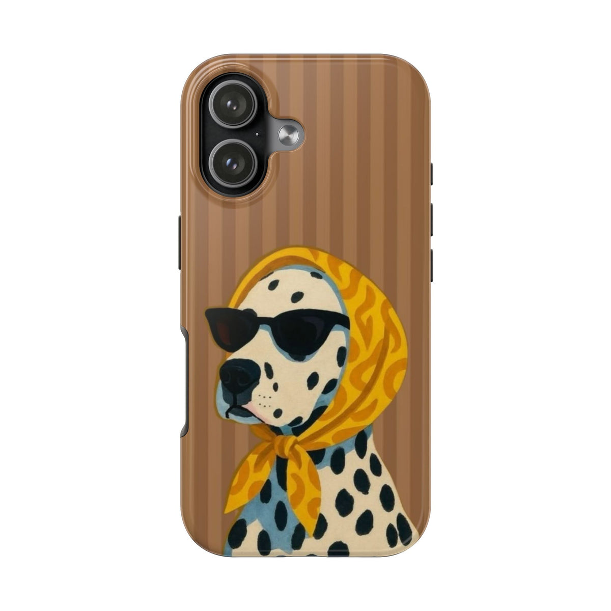 Dalmatian in Scarf Tough Phone Case — Retro Dog Print Protective Cover