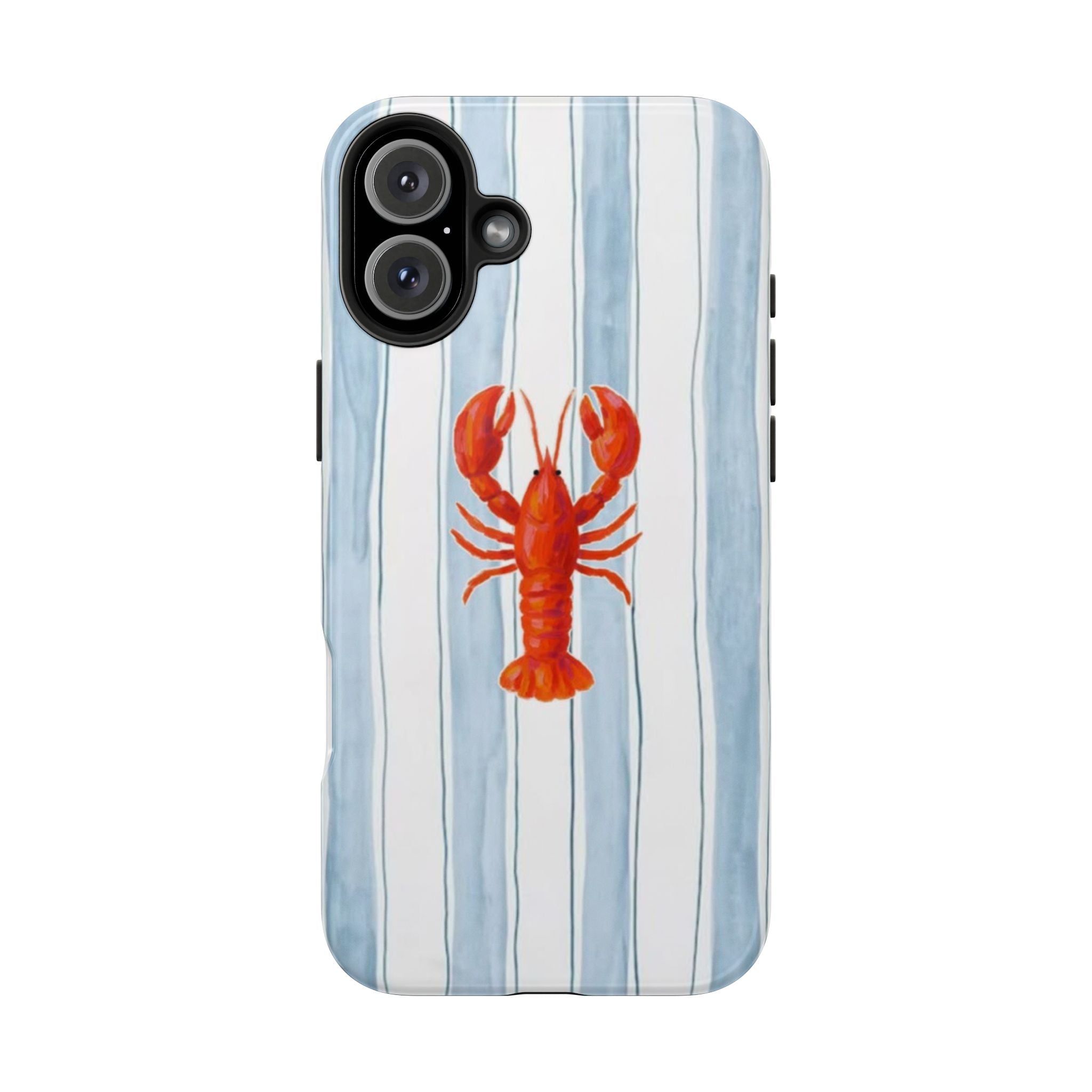 Lobster Stripe Tough Phone Case — Coastal Nautical Protective Cover