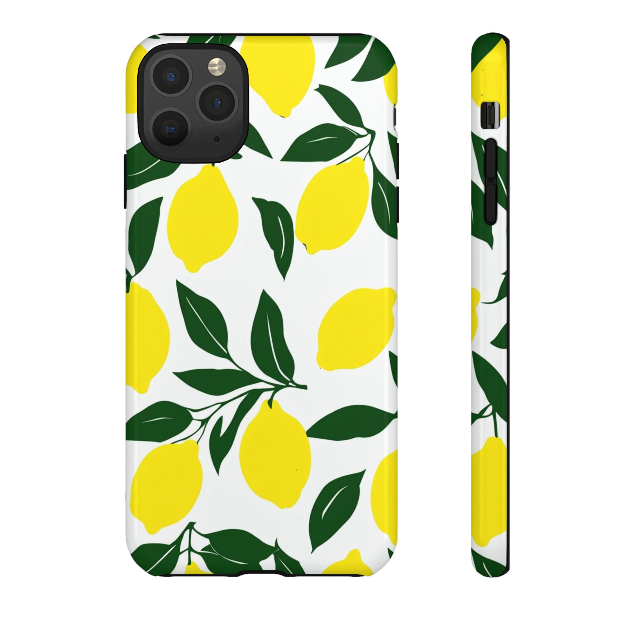 Lemon Pattern Tough Phone Case — Bright Citrus Protective Cover
