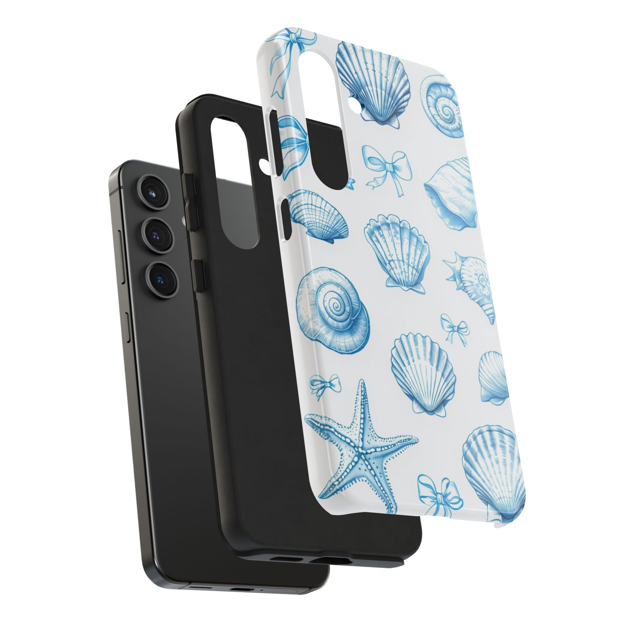 Seashell Blue Tough Phone Case – Coastal Shell Pattern Protective Cover