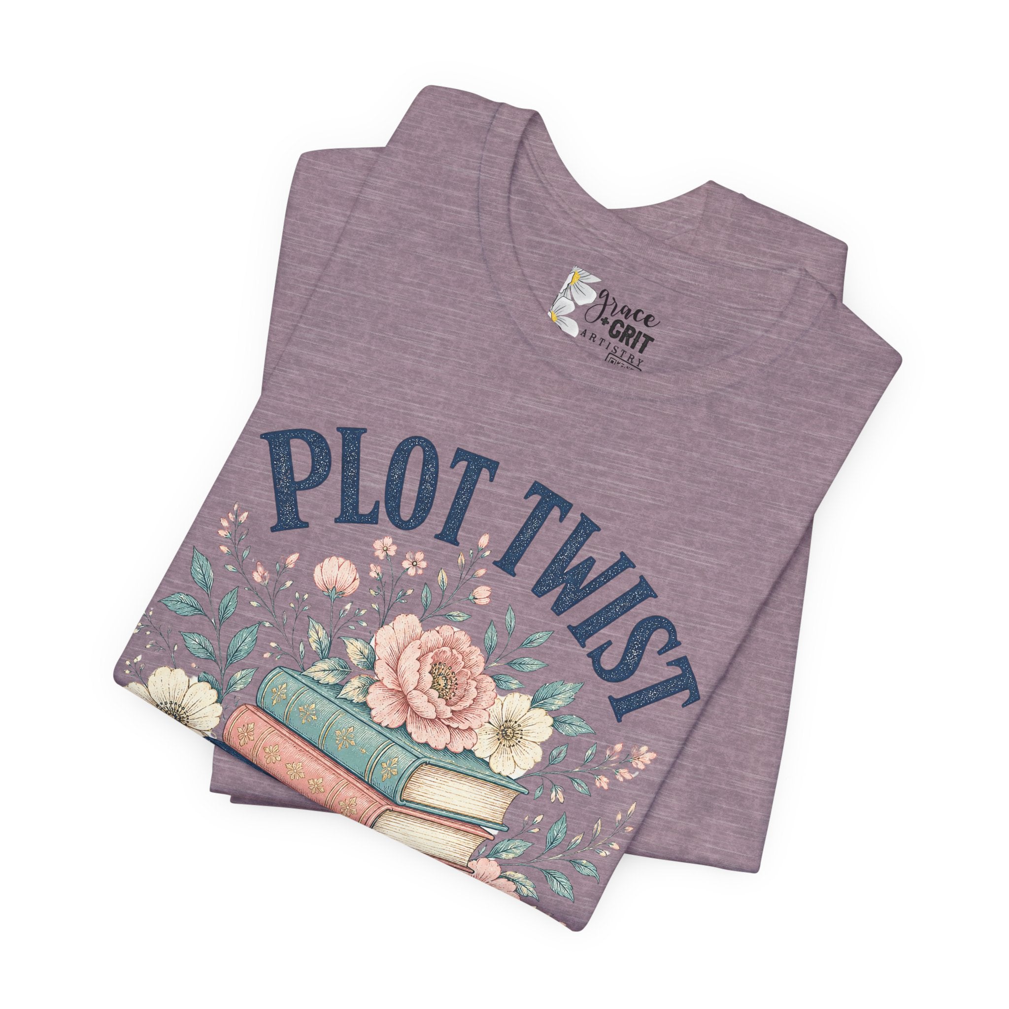 Plot Twist Survivor Tee — Floral Books Graphic T-Shirt for Book Lovers