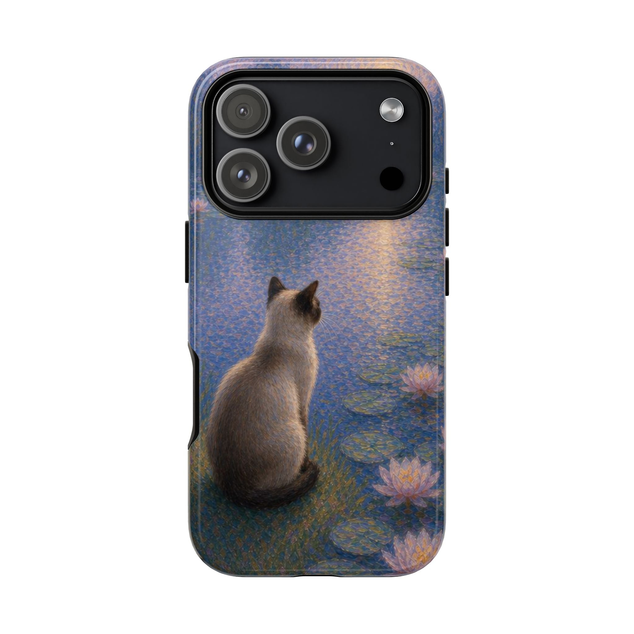 Cat Moonlight Phone Case — Serene Siamese by Lily Pond