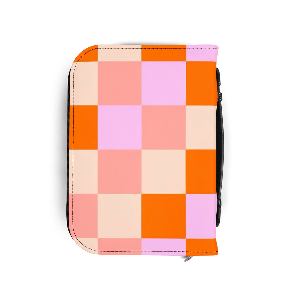 Pastel Checkerboard Bible Cover – Colorful Christian Scripture Case