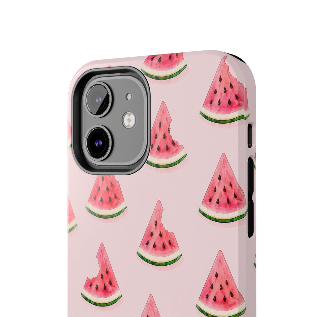 Watermelon Slice Tough Phone Case — Pink Fruit Pattern, Summer Phone Cover