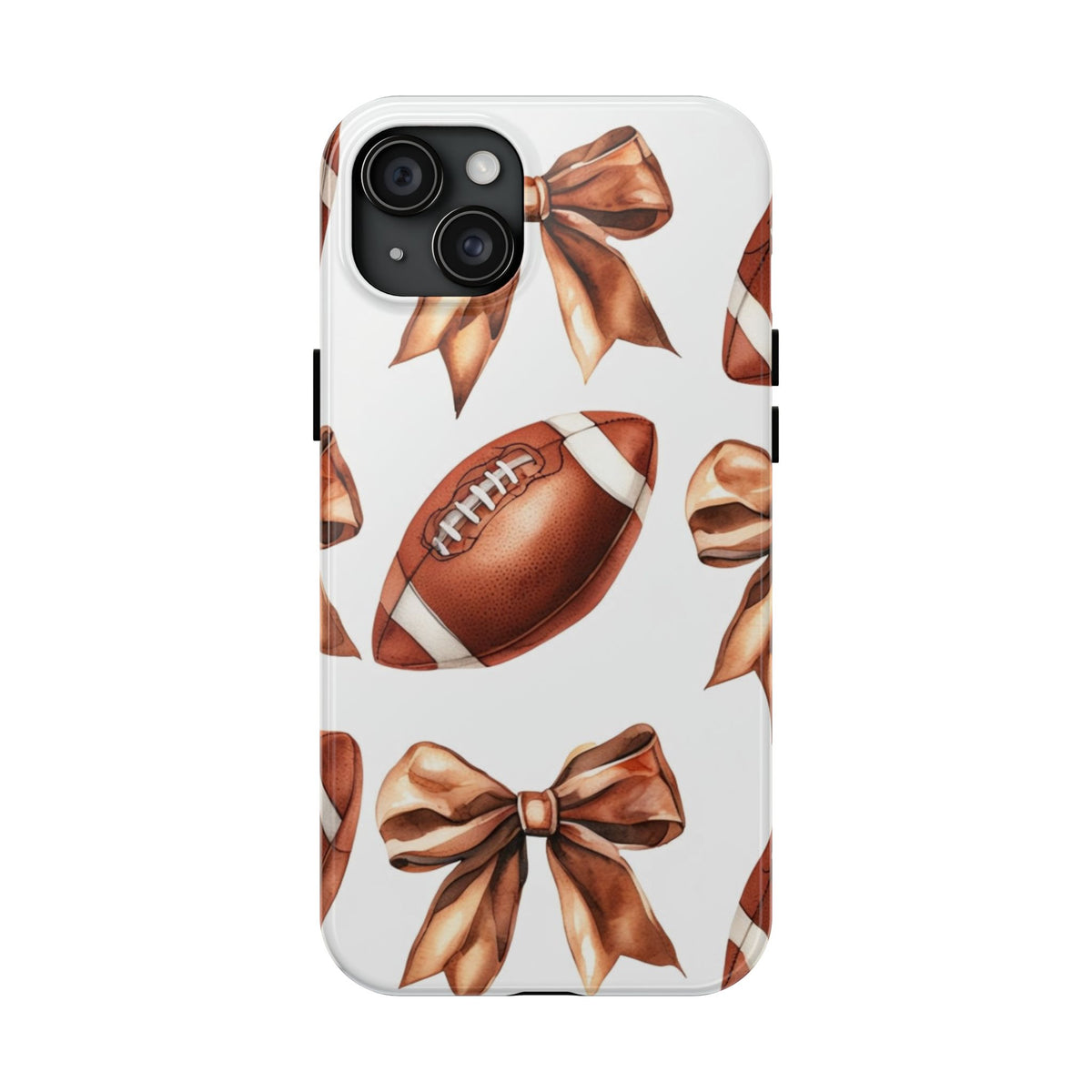 Tough Phone Case – Football & Bow Pattern