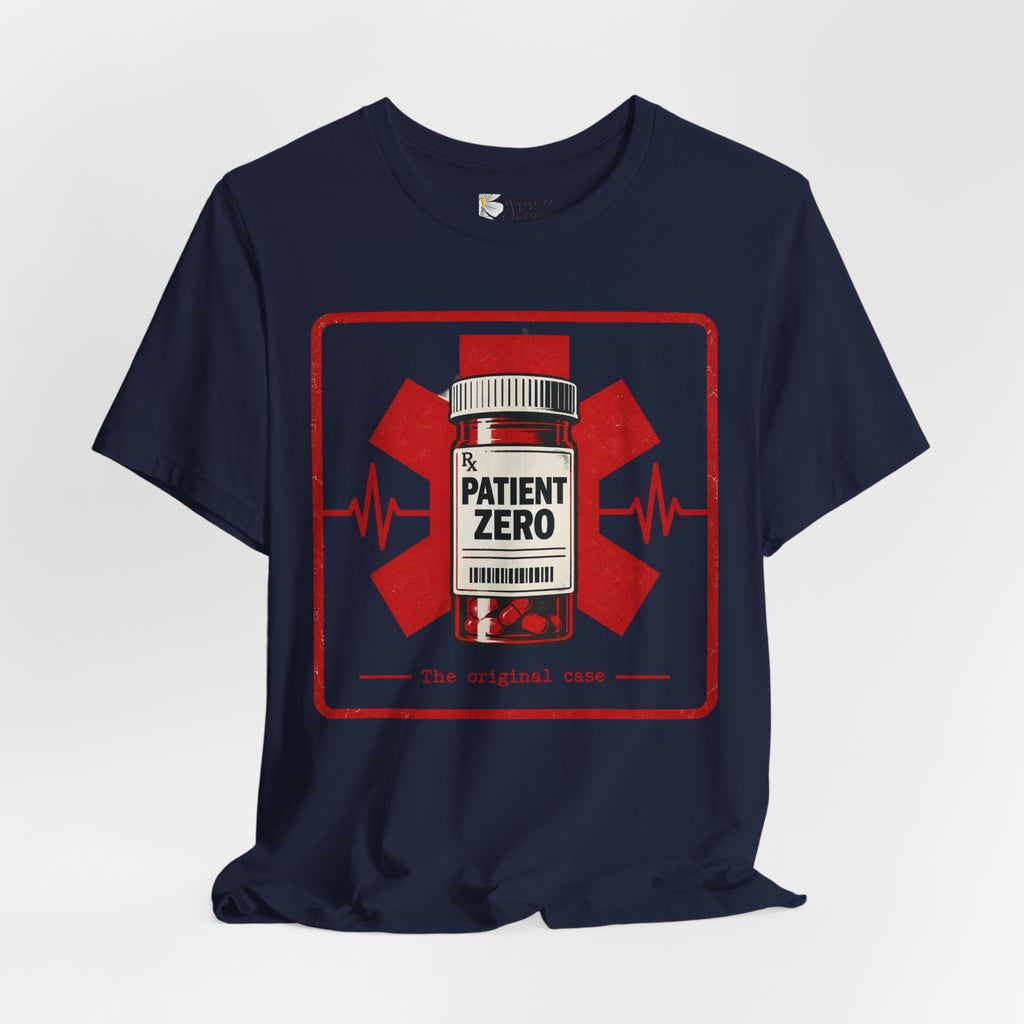 Patient Zero Tee – Medical Biohazard Pill Bottle Graphic T-Shirt