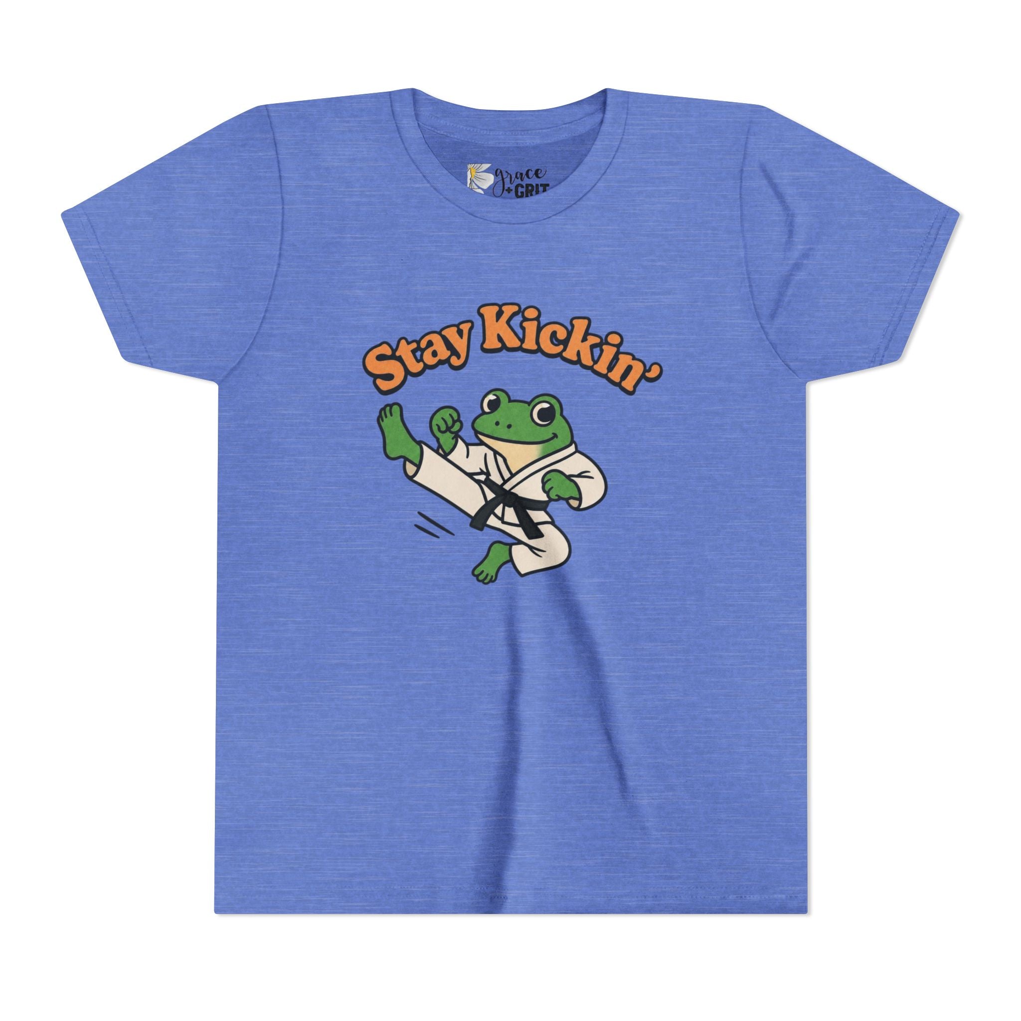 Stay Kickin' Frog Martial Arts Youth Tee | Karate Frog Kids Shirt