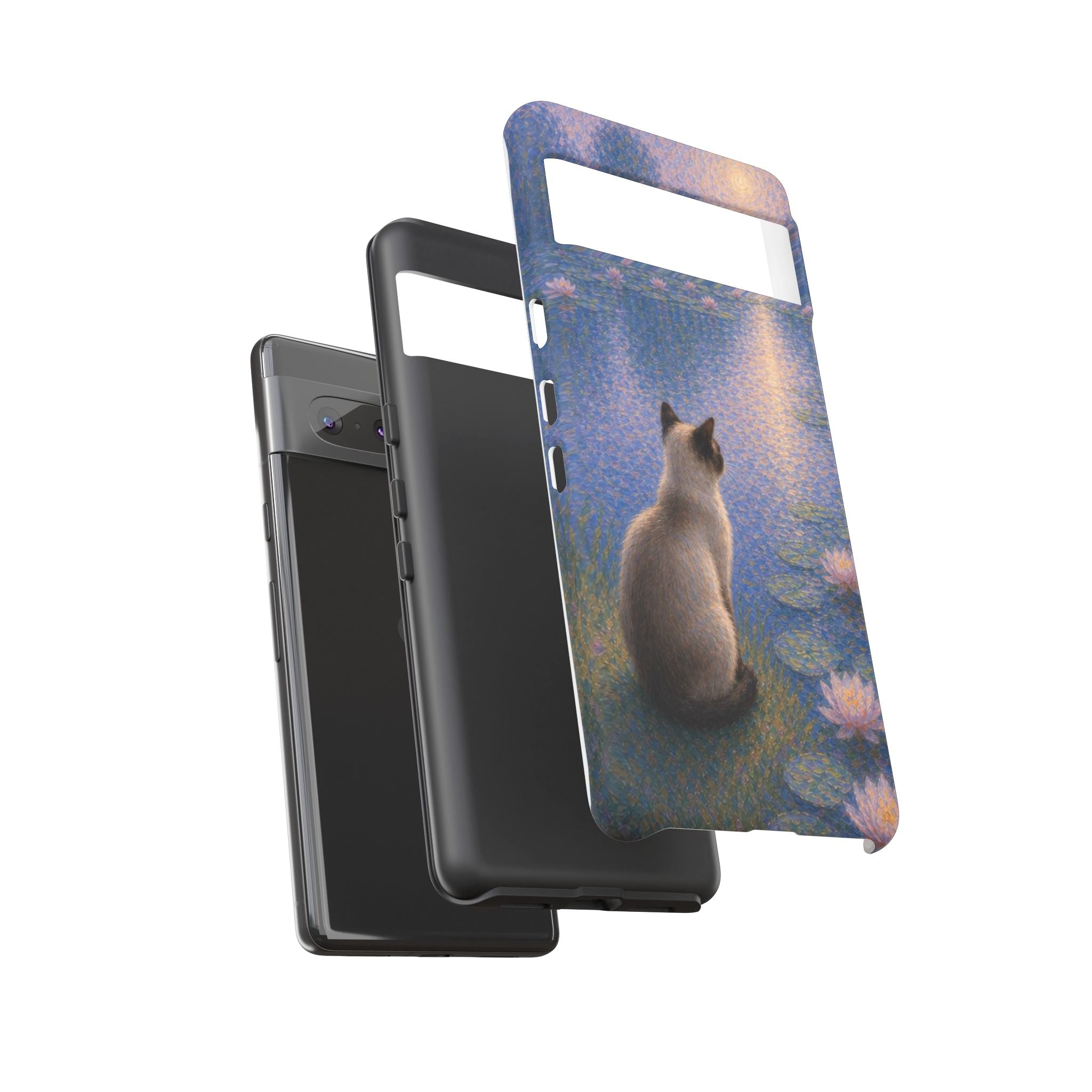 Cat Moonlight Phone Case — Serene Siamese by Lily Pond