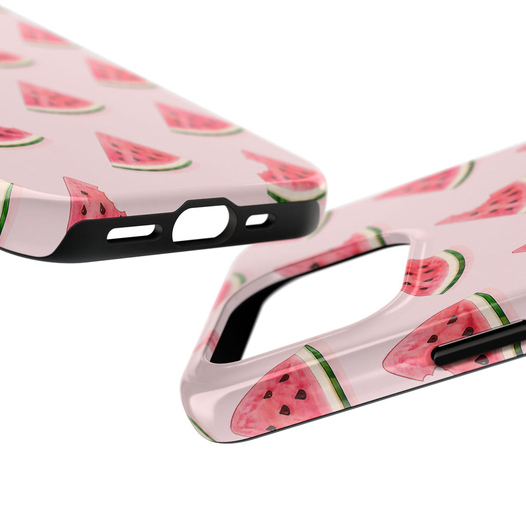 Watermelon Slice Tough Phone Case — Pink Fruit Pattern, Summer Phone Cover