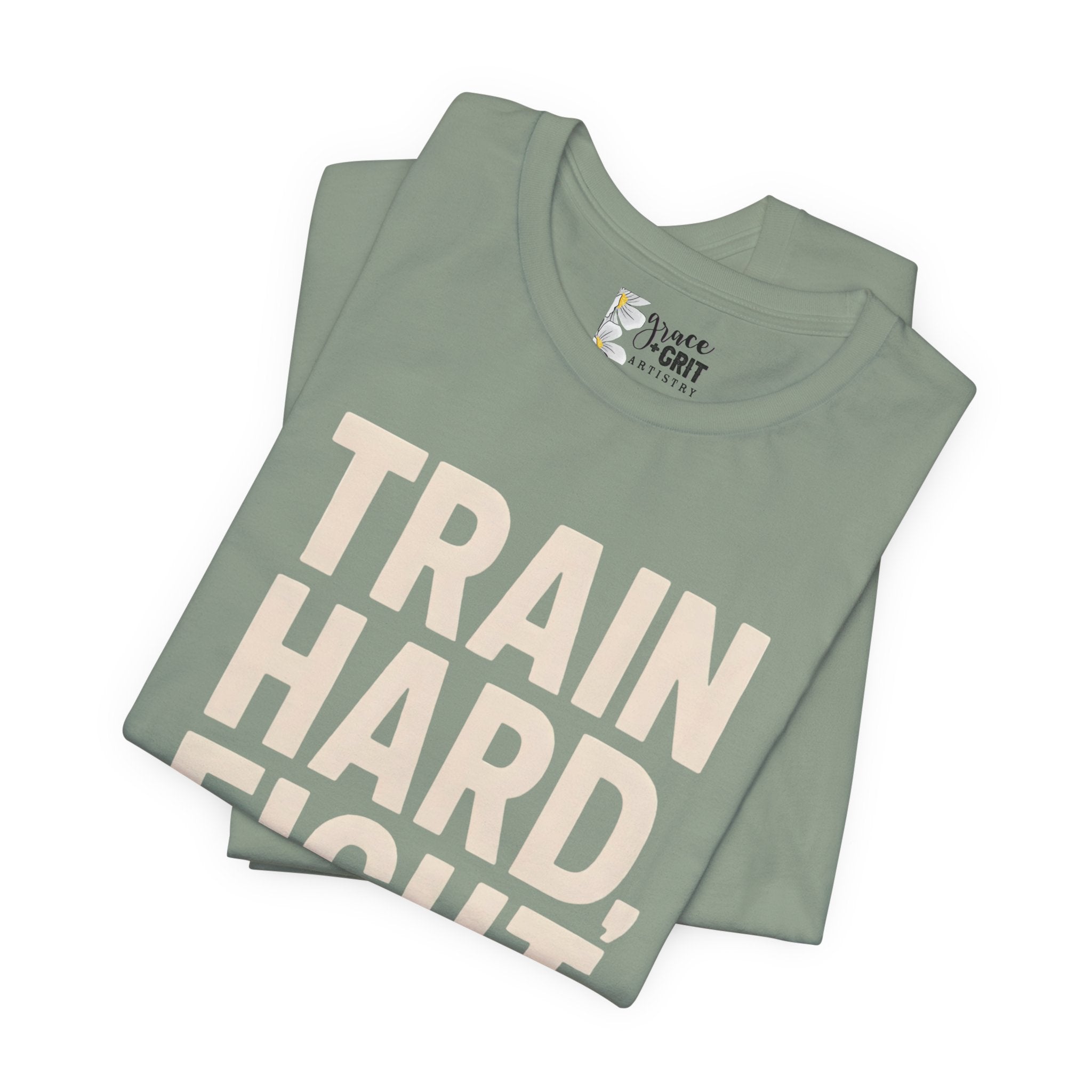 Train Hard Fight Easy Tee | Motivational Gym Workout Shirt