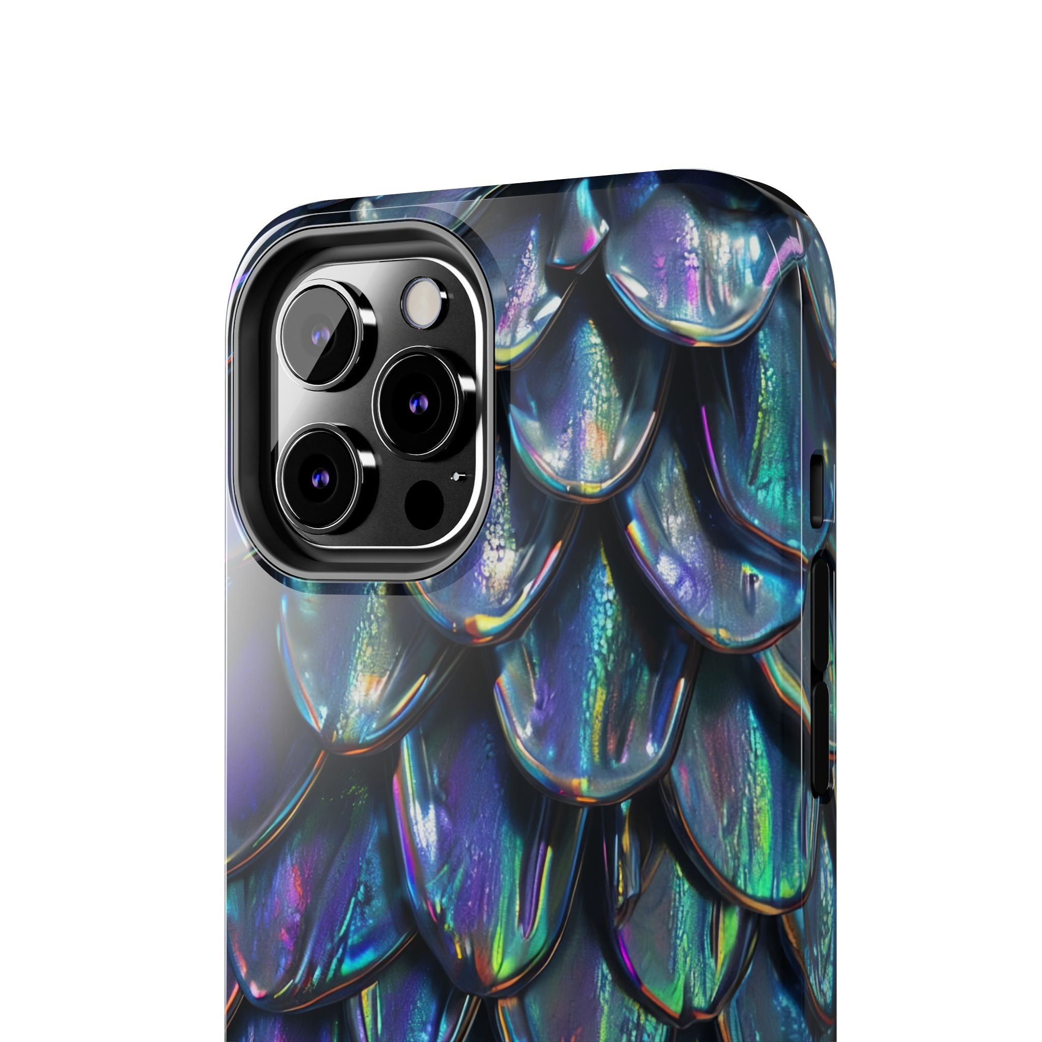 Holographic Mermaid Scale Tough Phone Case — Iridescent Protective Phone Cover