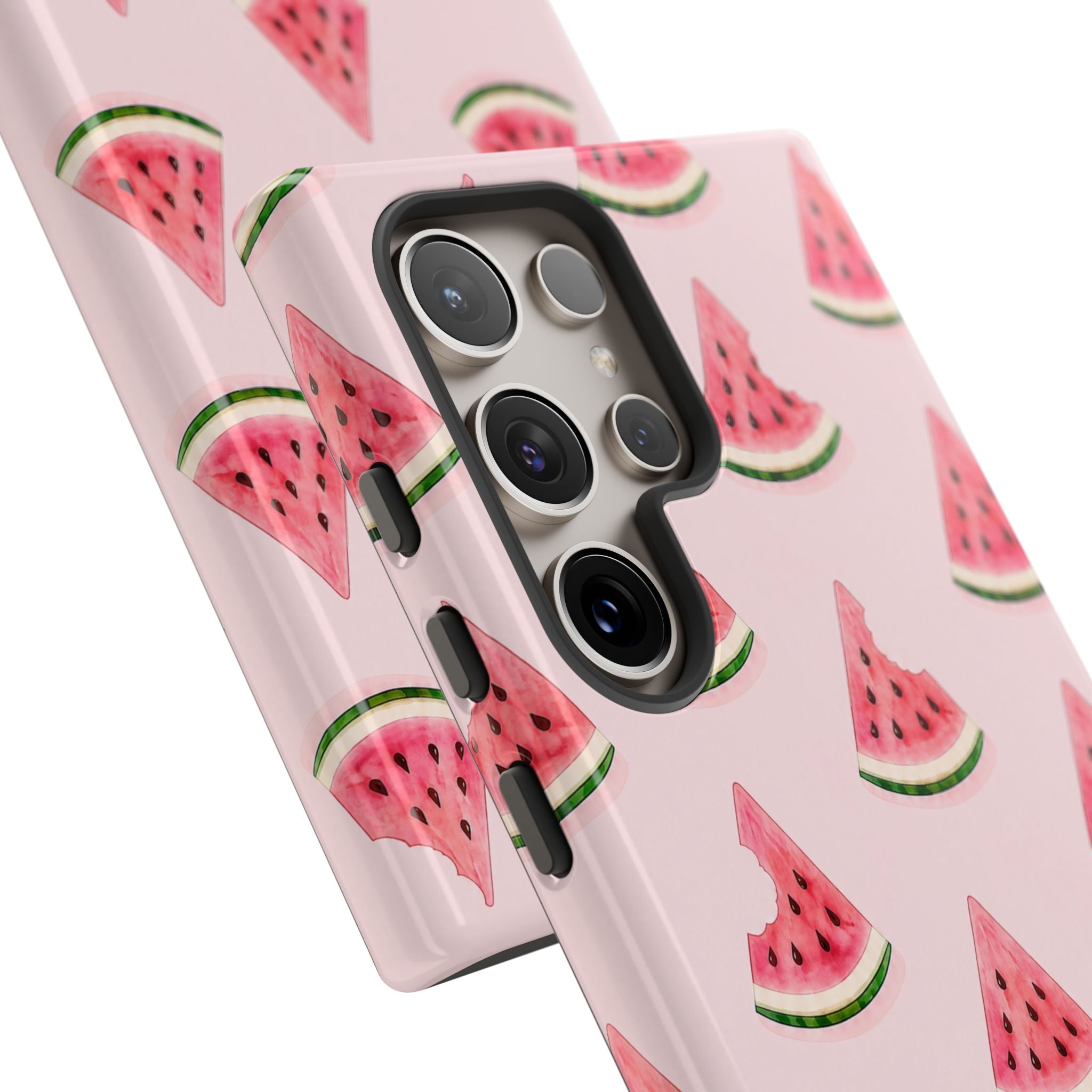 Watermelon Pattern Tough Phone Case — Pink Fruit Slice Protective Case