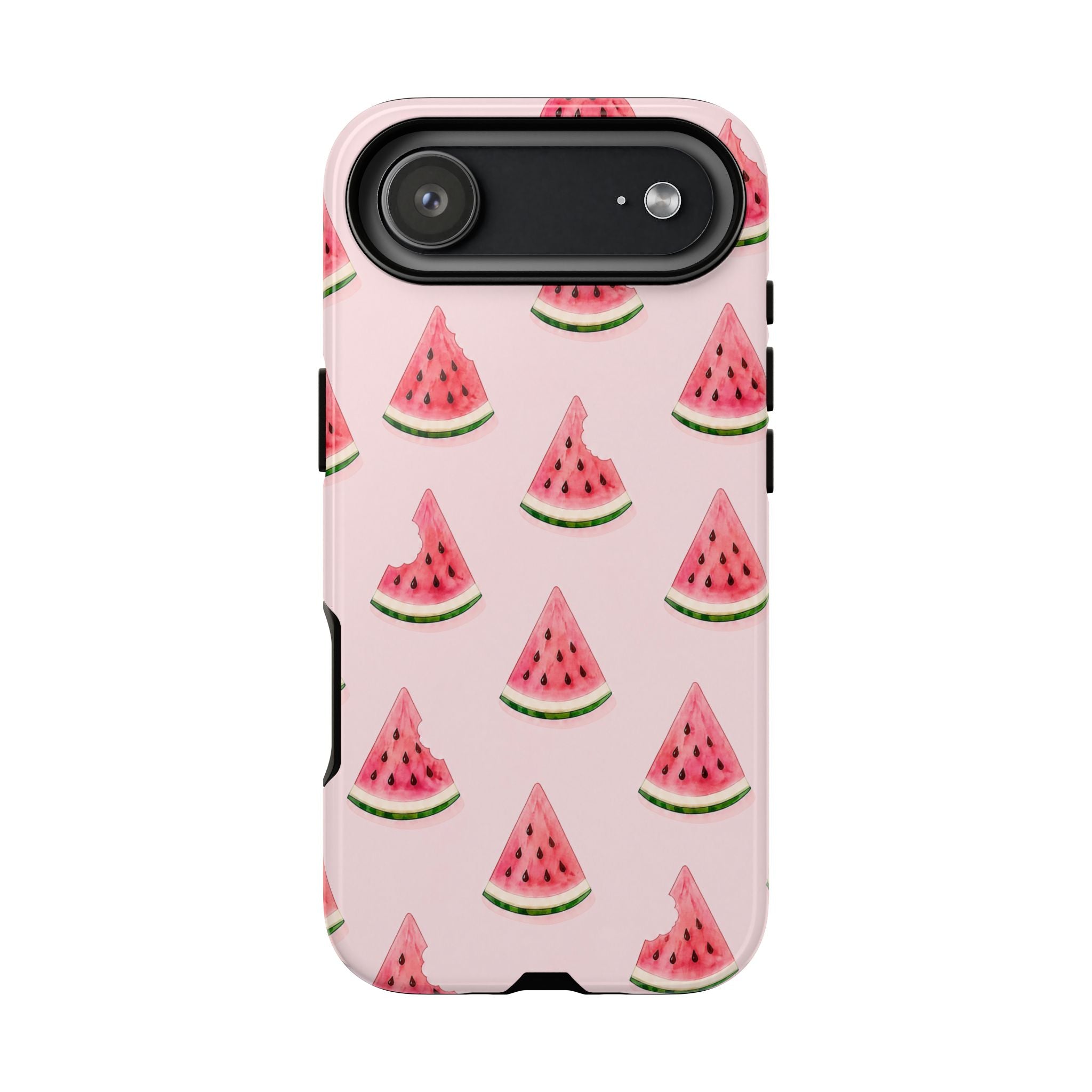 Watermelon Pattern Tough Phone Case — Pink Fruit Slice Protective Case