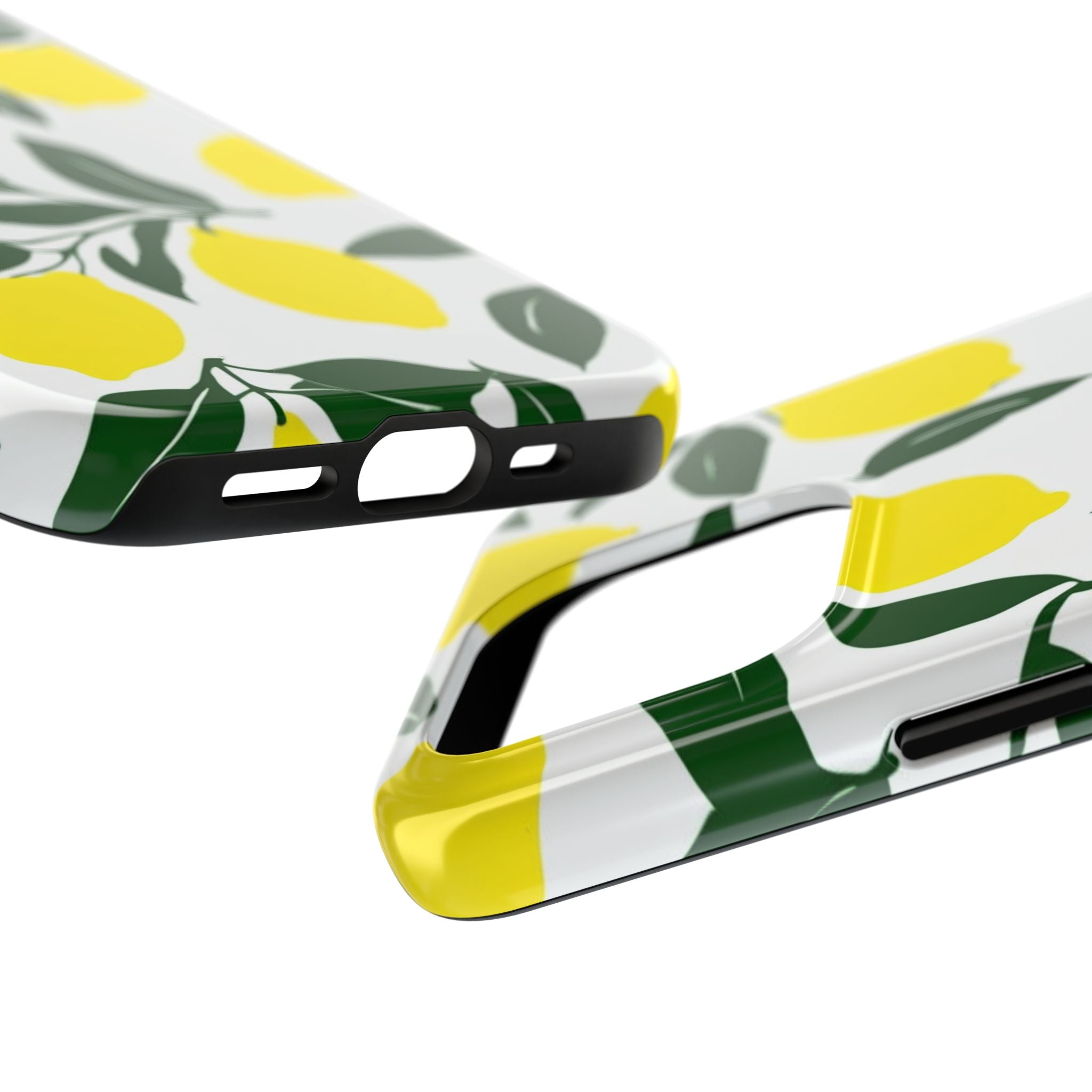 Lemon Pattern Tough Phone Case — Bright Citrus Protective Phone Cover