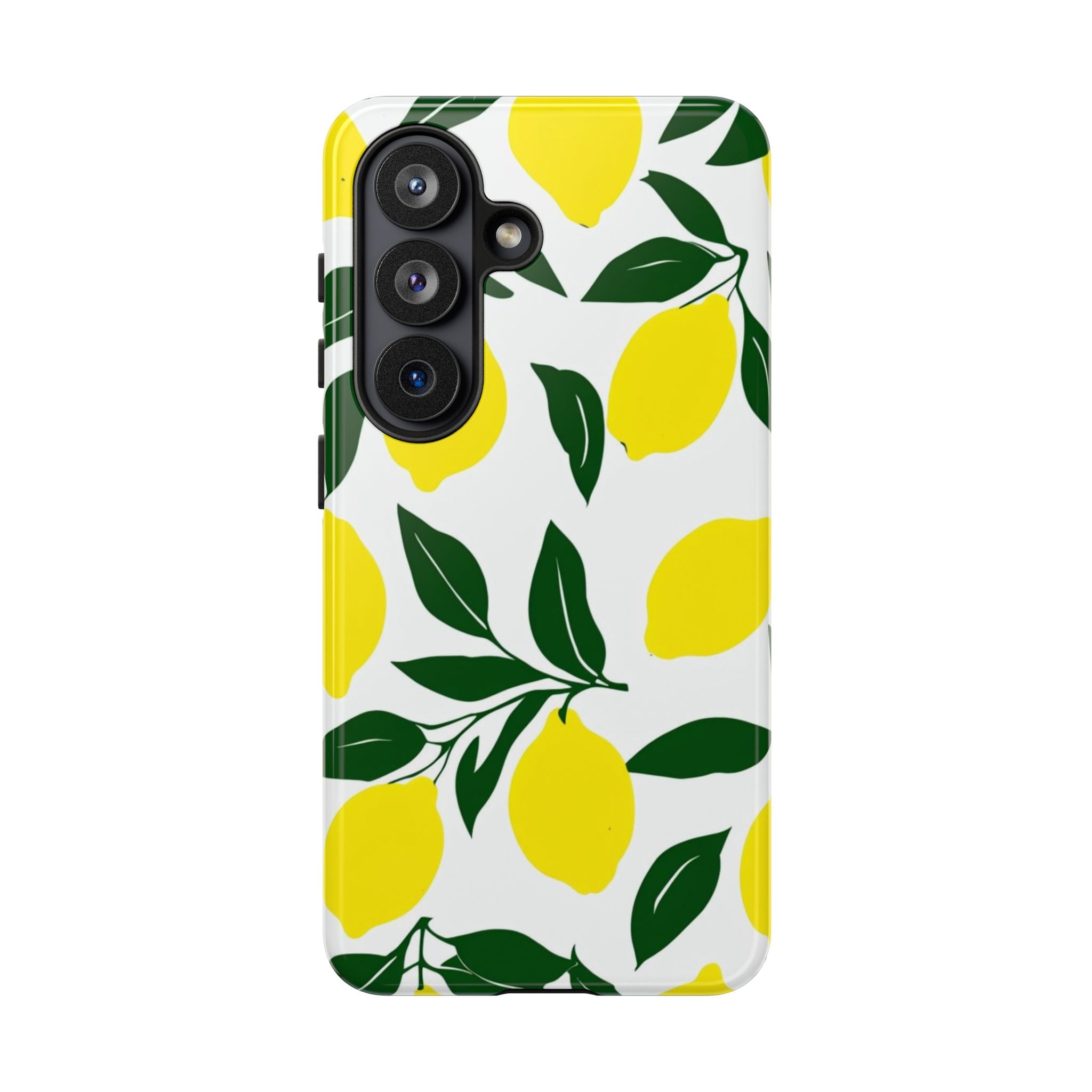 Lemon Pattern Tough Phone Case — Bright Citrus Protective Cover