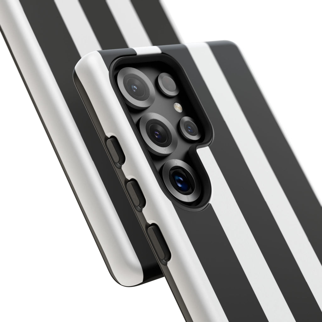 Black & White Vertical Stripe Phone Case — Tough Protective iPhone Cover