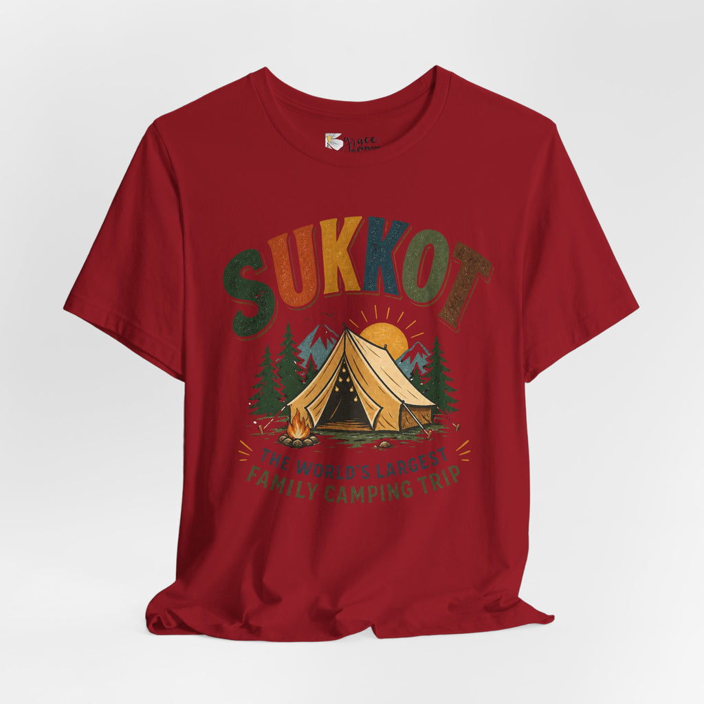 Sukkot Camping T-Shirt — "Sukkot: The World's Largest Family Camping Trip"