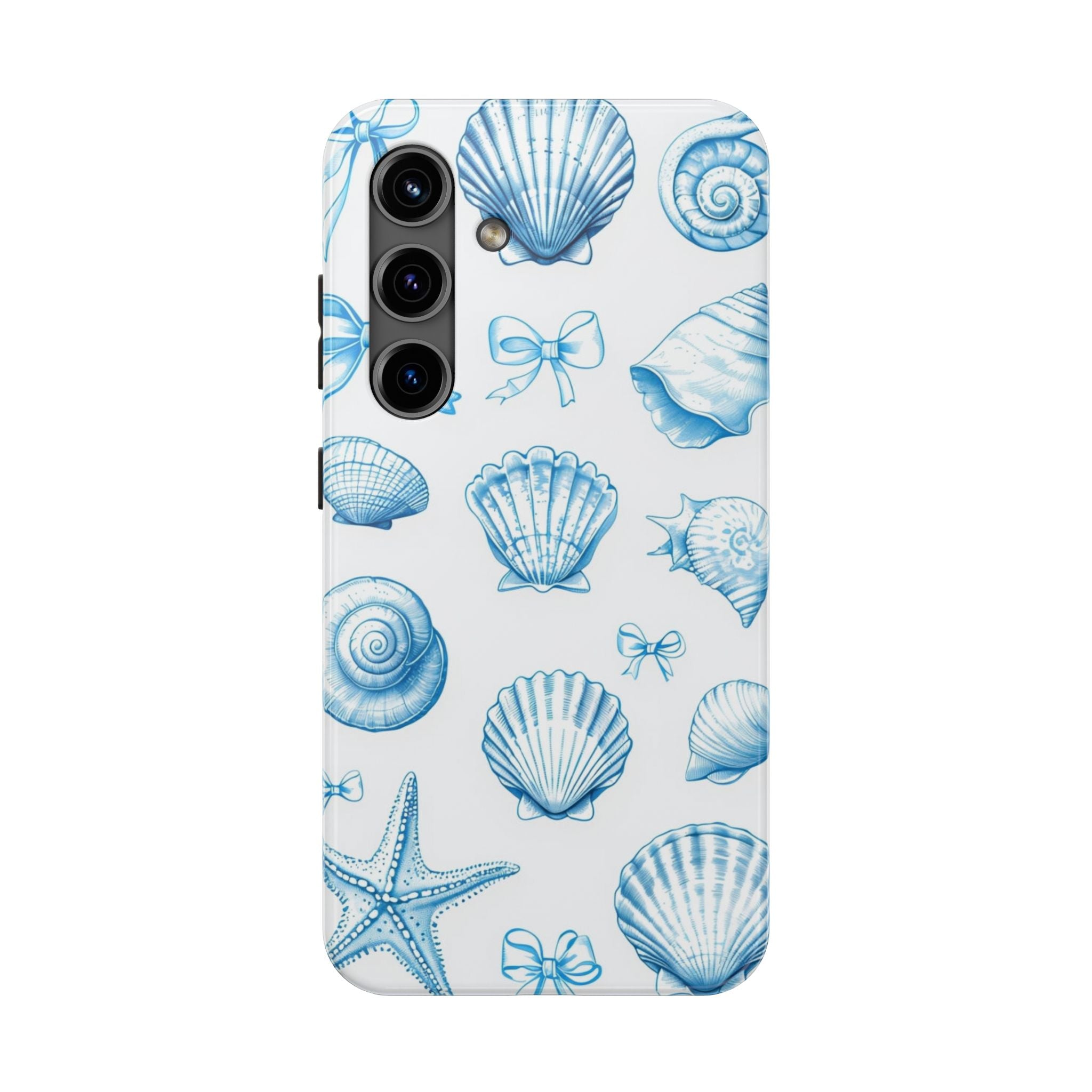 Seashell Blue Tough Phone Case – Coastal Shell Pattern Protective Cover