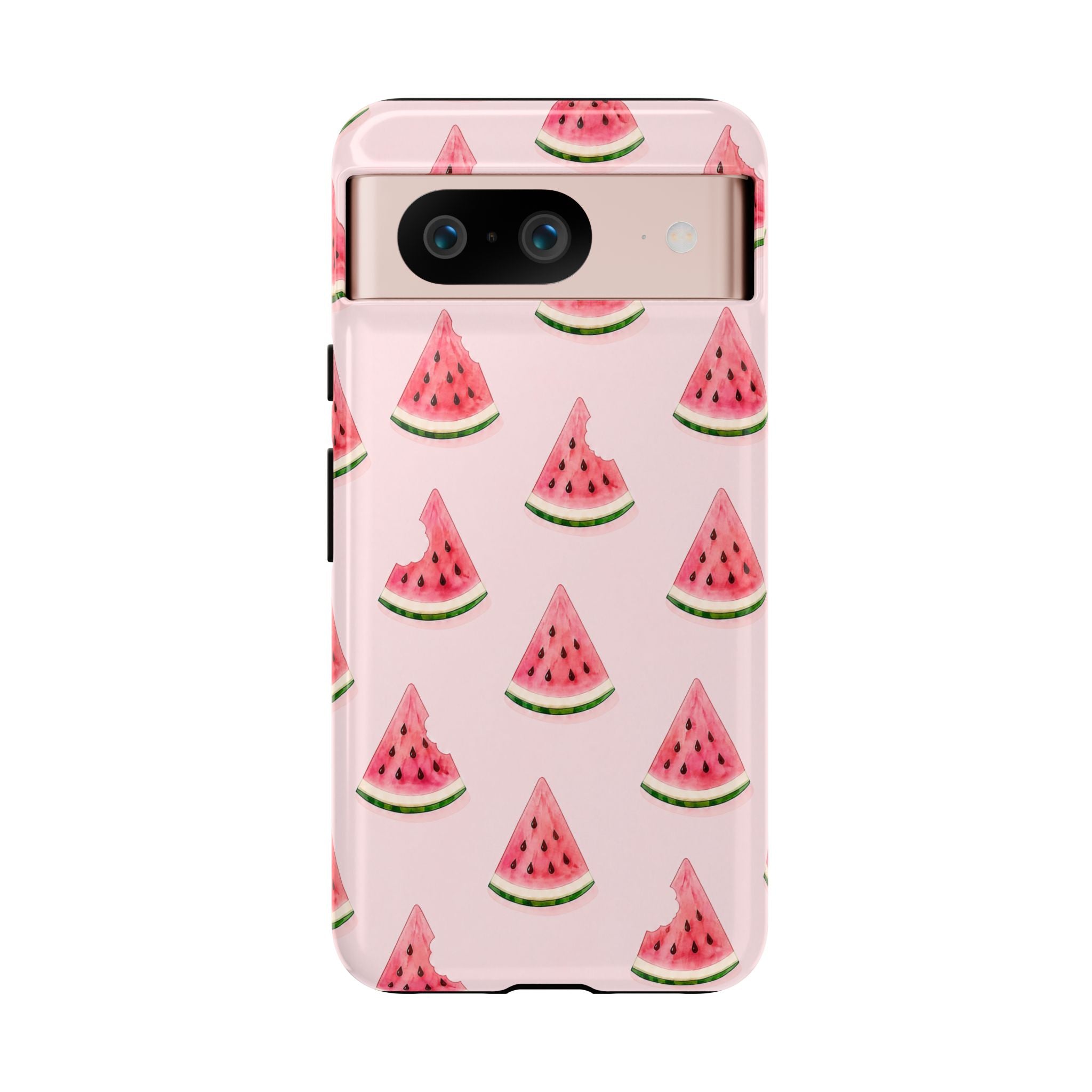 Watermelon Pattern Tough Phone Case — Pink Fruit Slice Protective Case