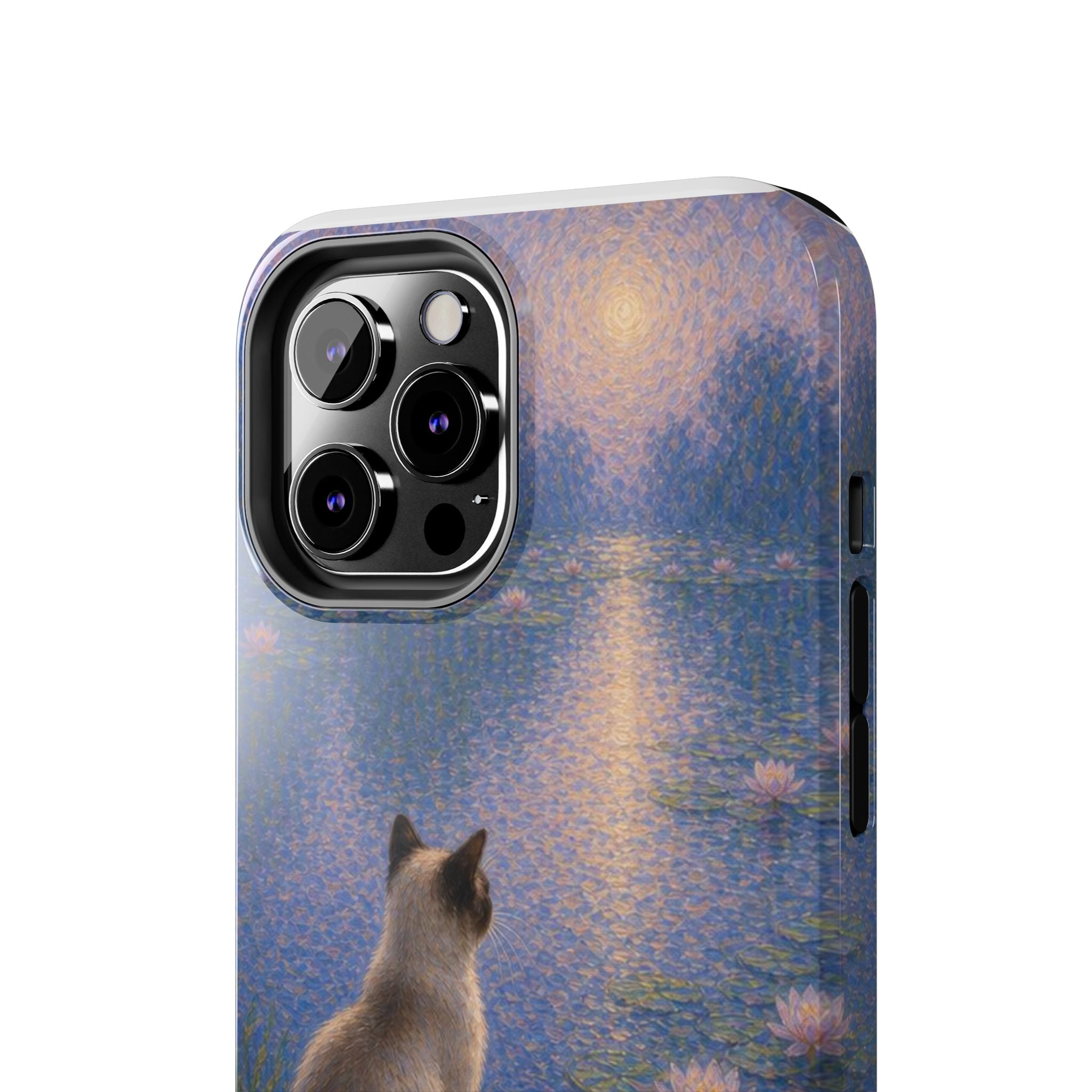 Siamese Cat by Moonlight Tough Phone Case – Waterlily Dream Protective Cover