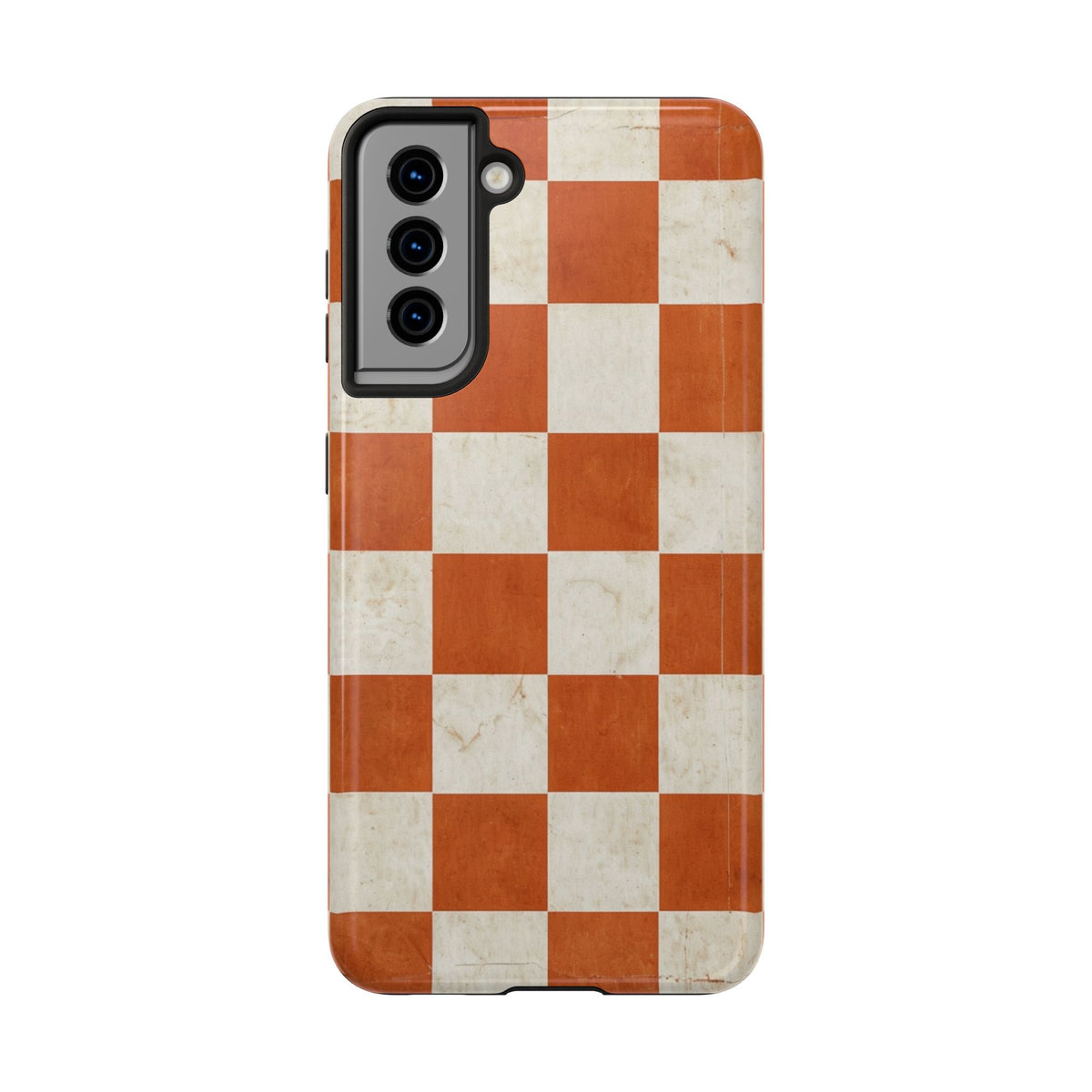 Orange and Cream Checkerboard Tough Phone Case