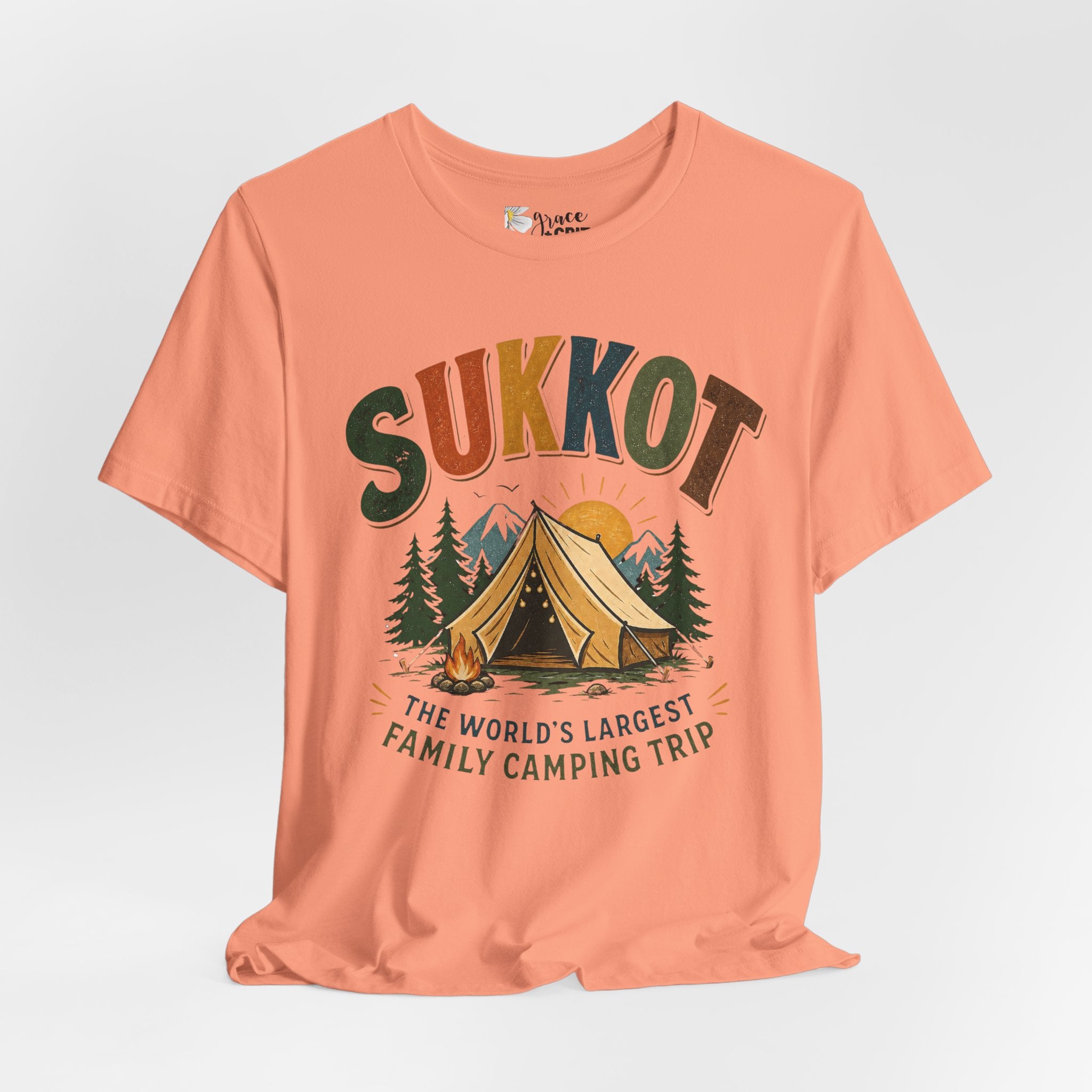 Sukkot Camping T-Shirt — "Sukkot: The World's Largest Family Camping Trip"