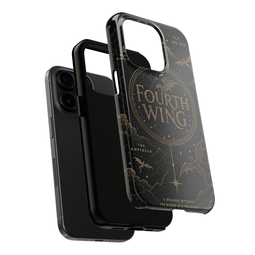 Fourth Wing Tough Phone Case — Dark Fantasy Dragon Design, 'Fly or Die' Quote
