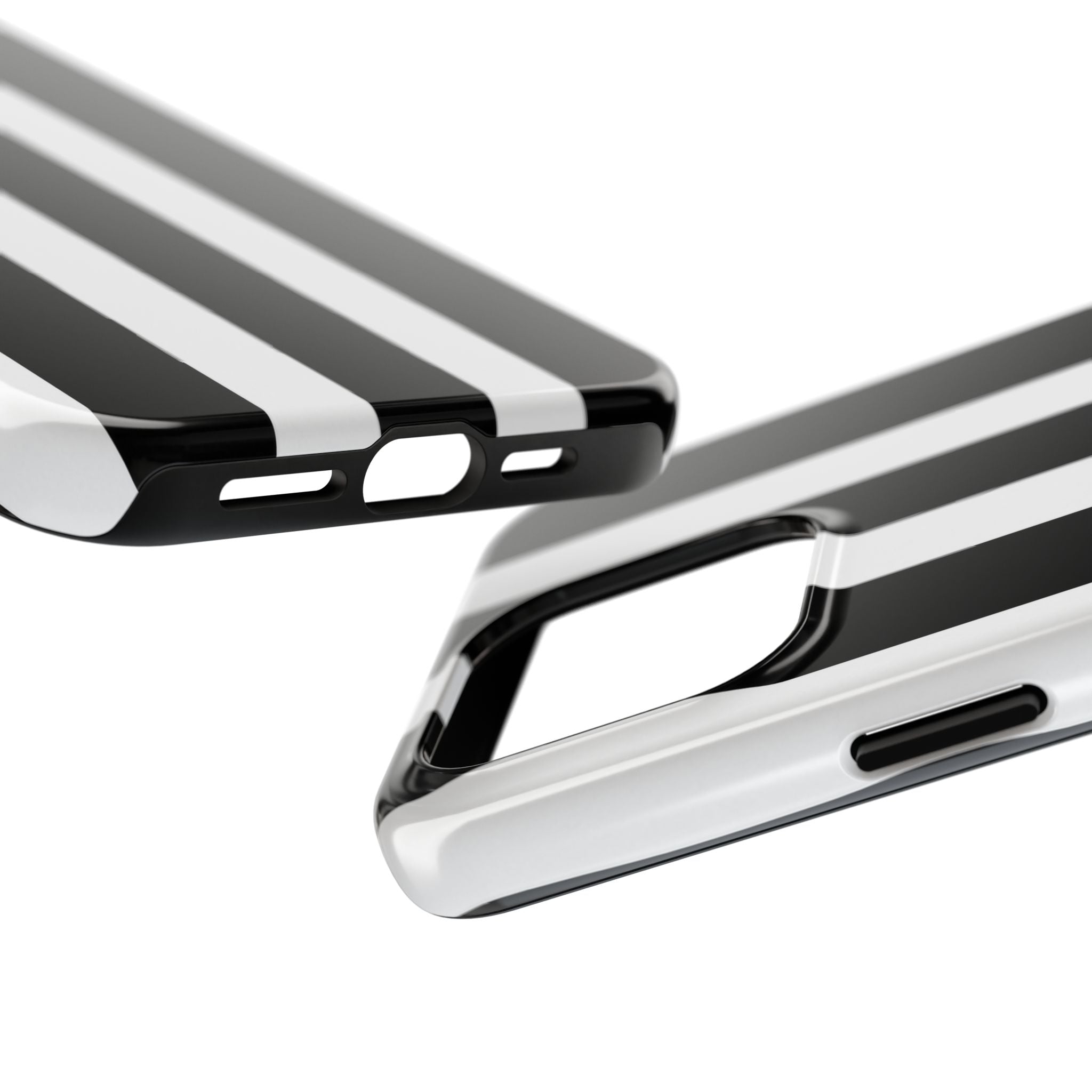 Black & White Bold Stripe Phone Case — Tough Protective Cover
