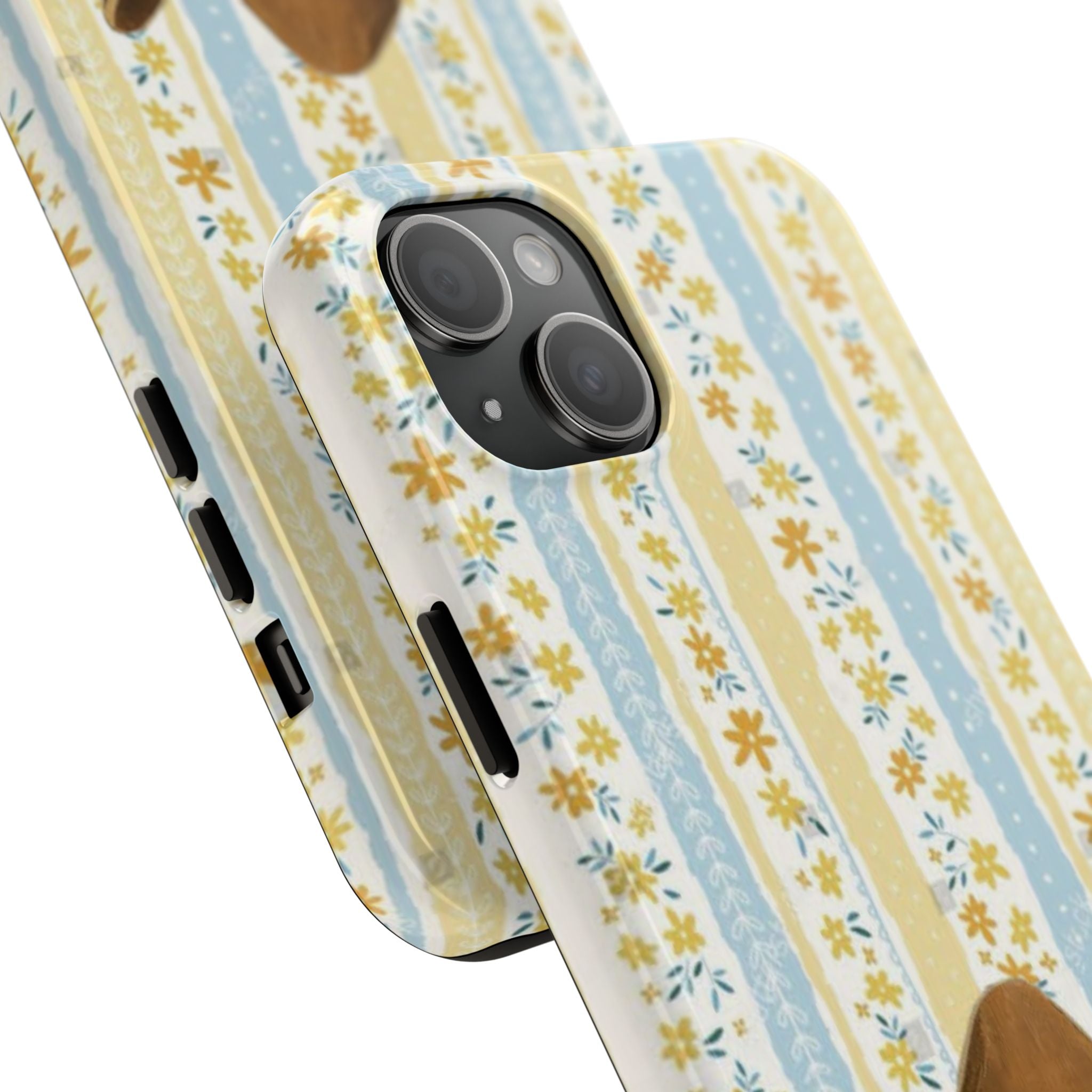 Cowboy Goose Tough Phone Case — Cute Farm Animal iPhone Case with Floral Stripes