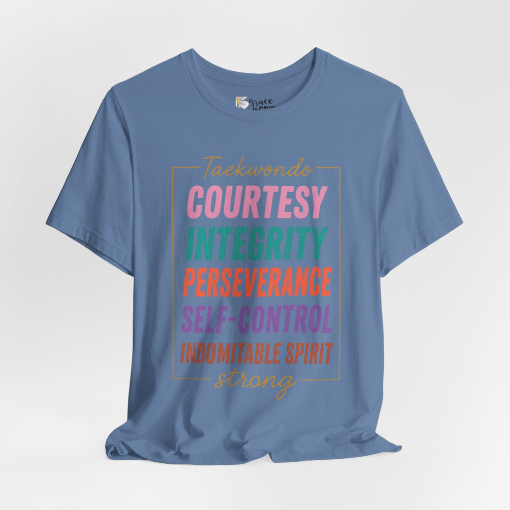 Taekwondo Values COURTESY INTEGRITY PERSEVERANCE tee | Martial Arts Principles T-Shirt