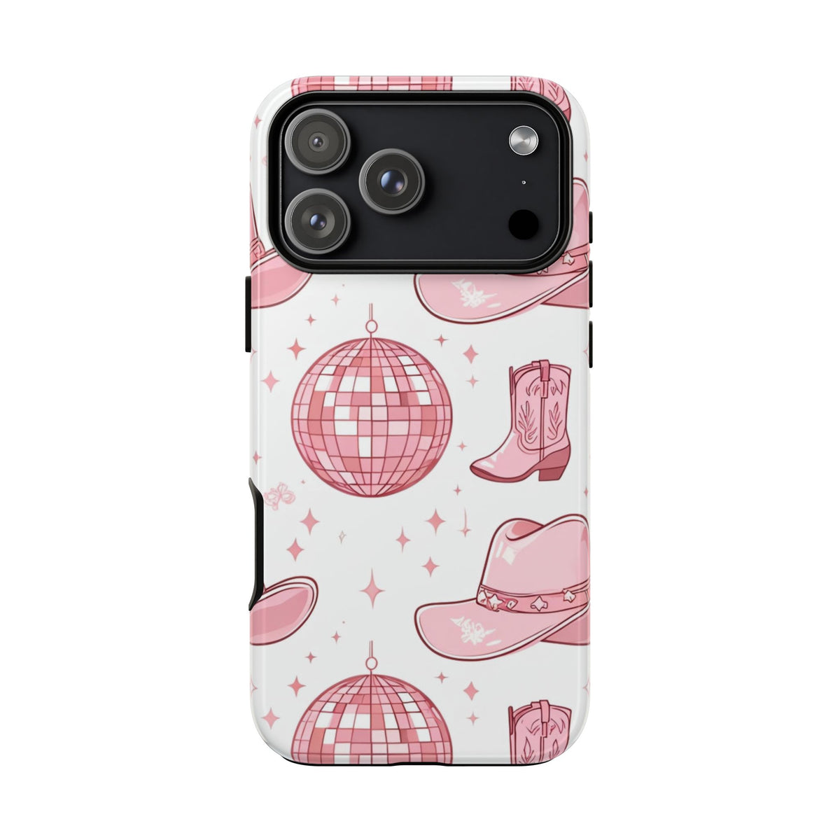 Pink Cowboy Boots & Disco Balls Tough Phone Case