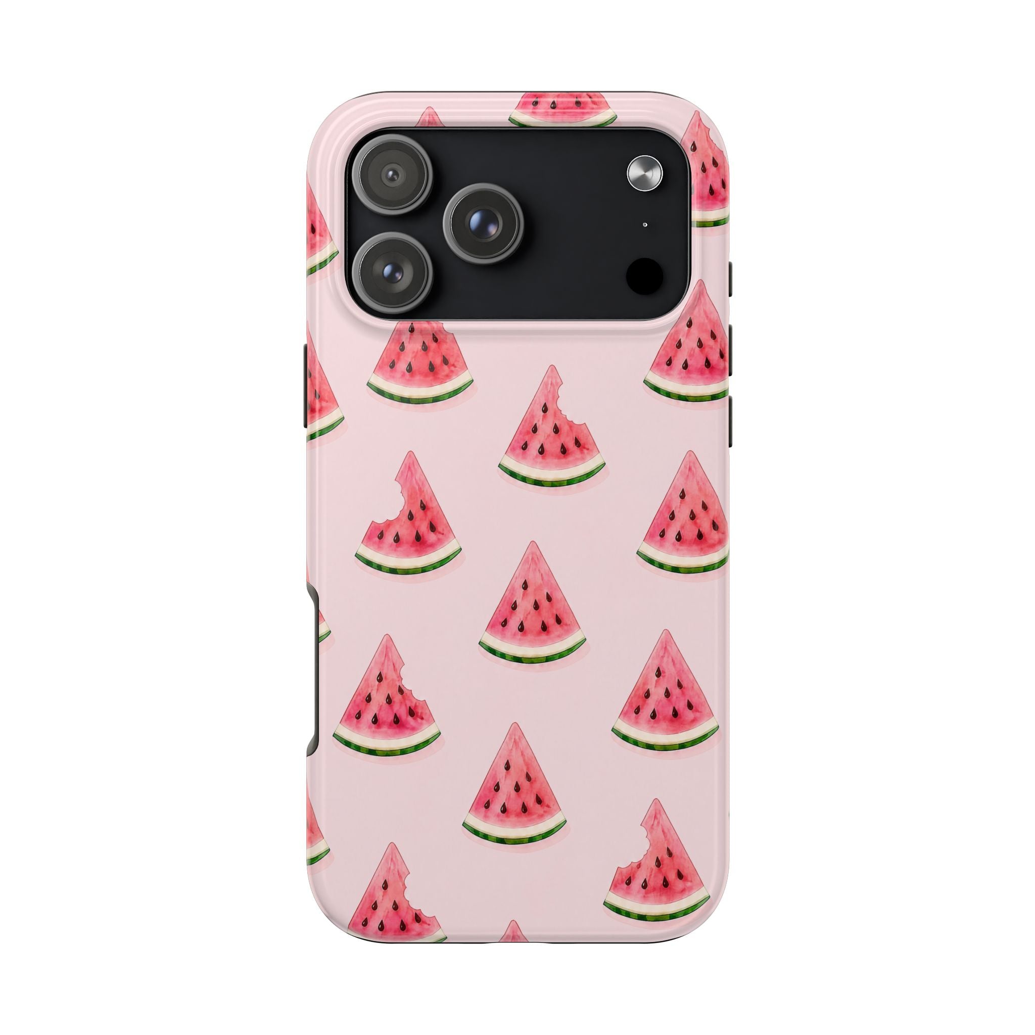 Watermelon Slice Tough Phone Case — Pink Fruit Pattern, Summer Phone Cover