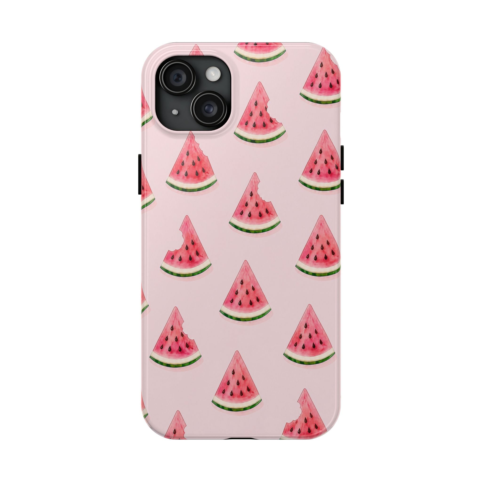 Watermelon Slice Tough Phone Case — Pink Fruit Pattern, Summer Phone Cover