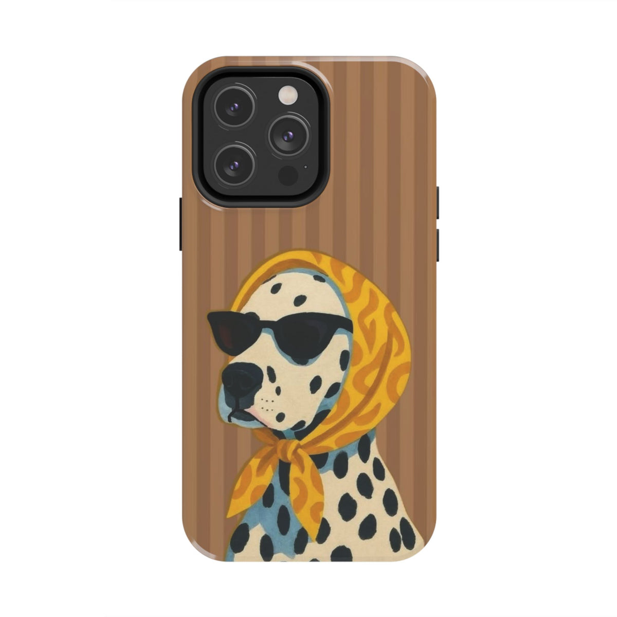 Dalmatian in Scarf Tough Phone Case — Retro Dog Print Protective Cover