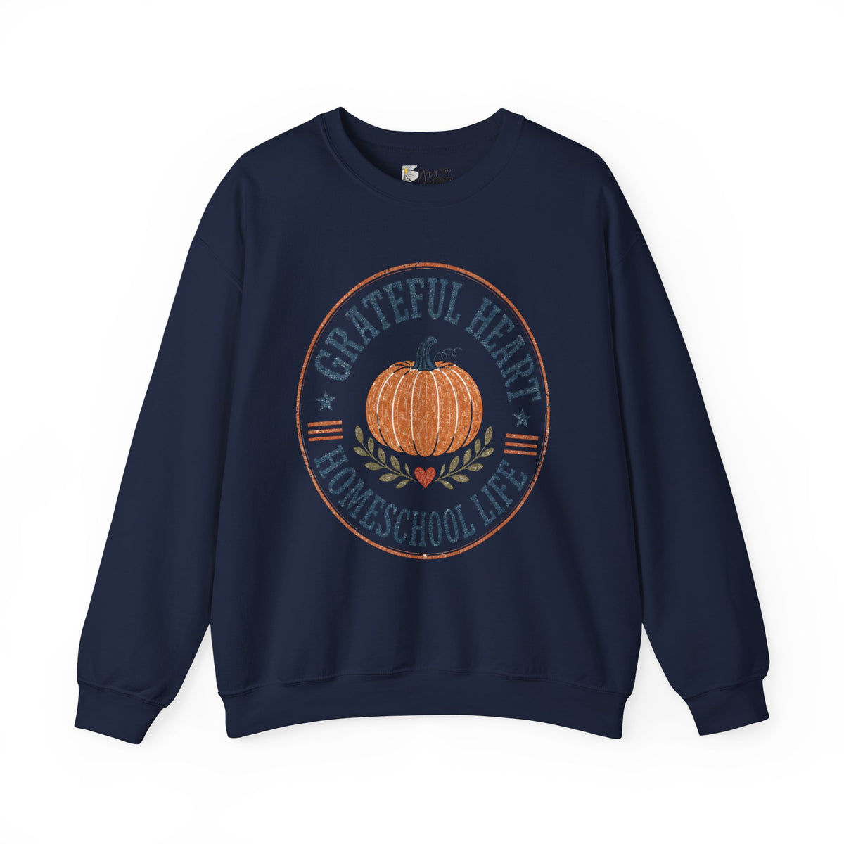 Grateful Heart Pumpkin Sweatshirt – Fall Homeschool Crewneck