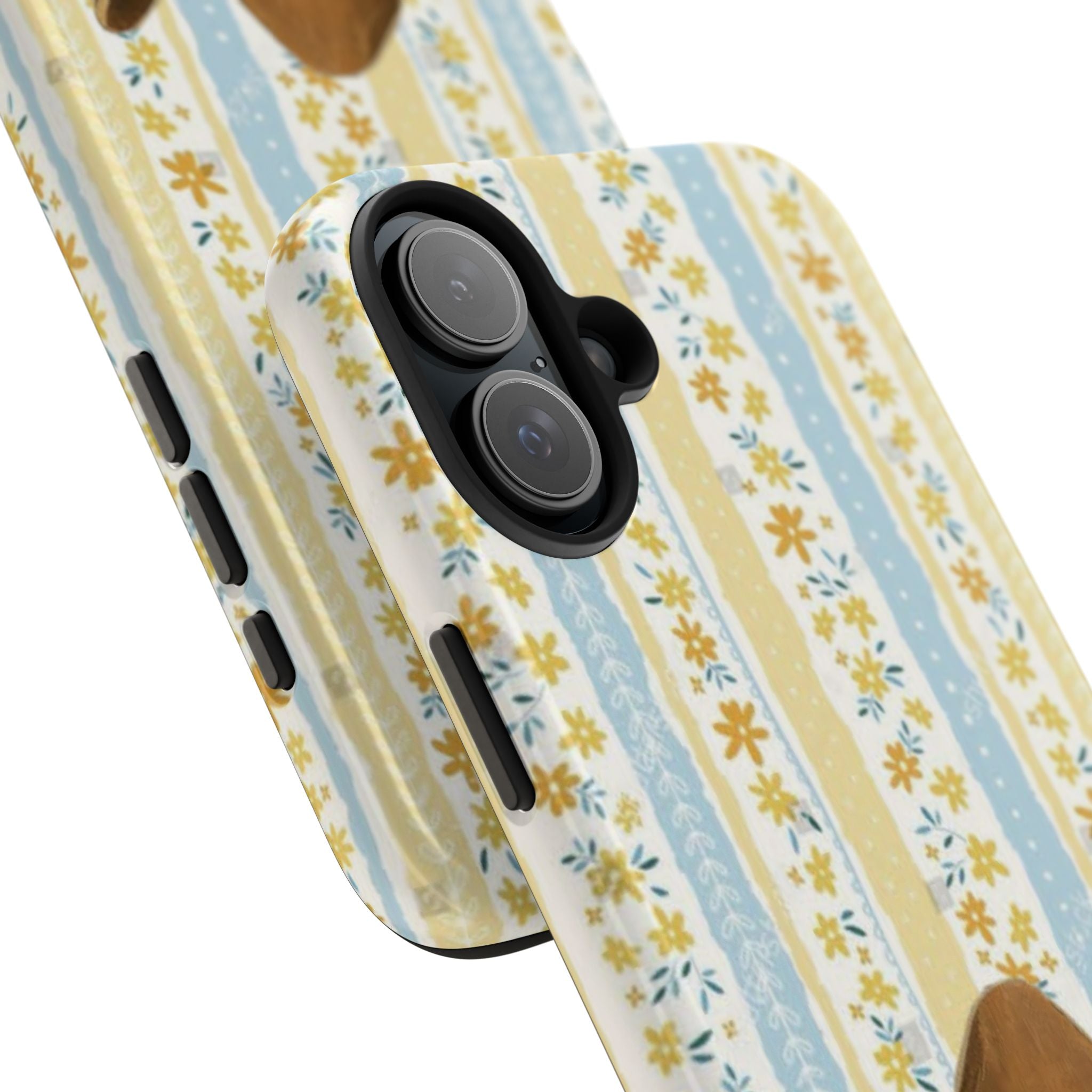 Cowboy Goose Tough Phone Case — Cute Farm Animal iPhone Case with Floral Stripes