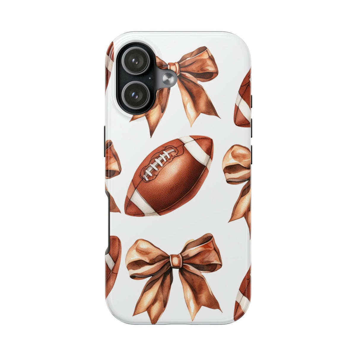 Tough Phone Case – Football & Bow Pattern