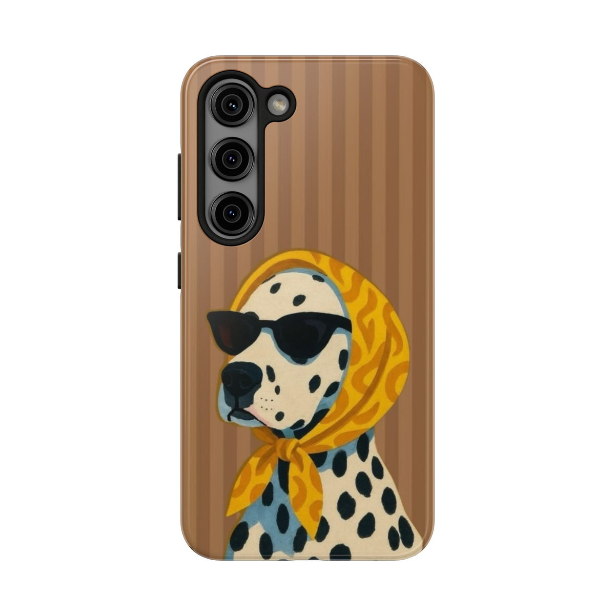 Dalmatian in Scarf Tough Phone Case — Retro Dog Print Protective Cover