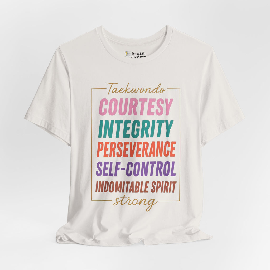 Taekwondo Values COURTESY INTEGRITY PERSEVERANCE tee | Martial Arts Principles T-Shirt