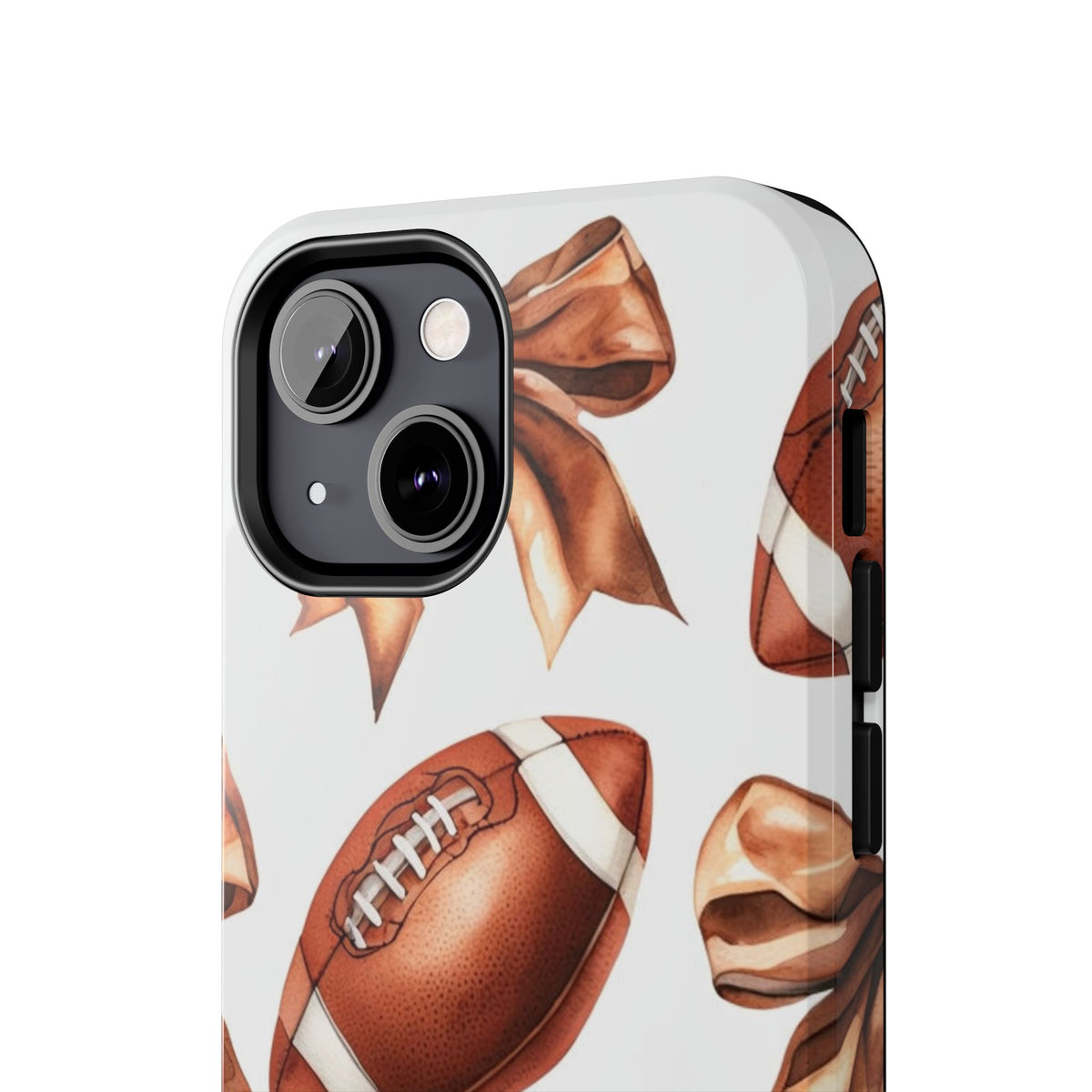 Tough Phone Case – Football & Bow Pattern