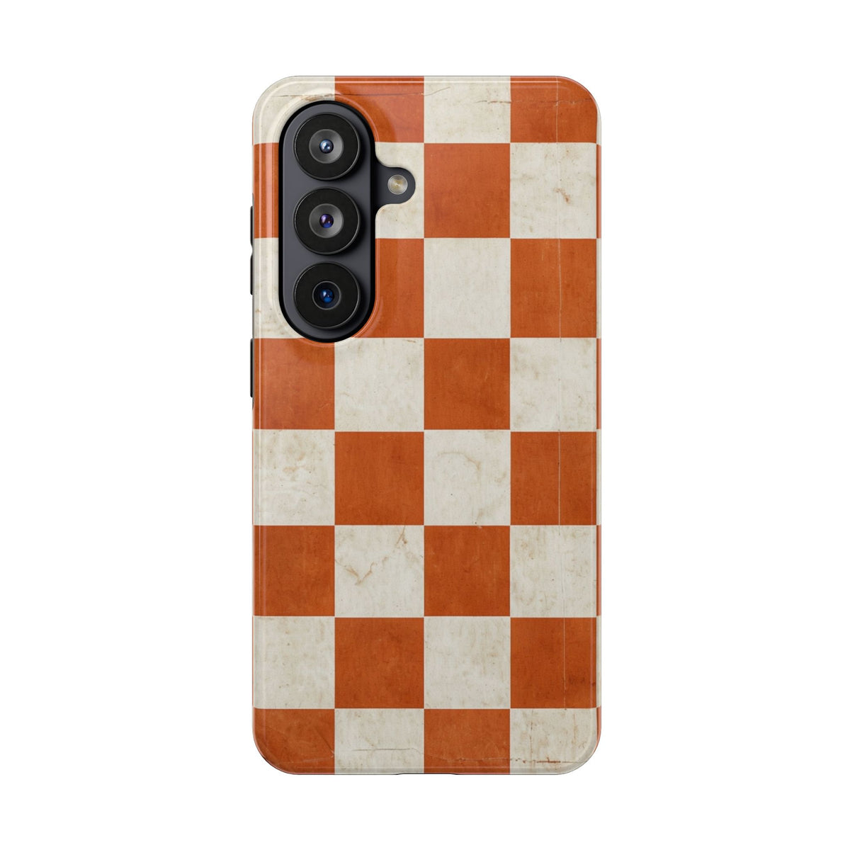 Orange and Cream Checkerboard Tough Phone Case