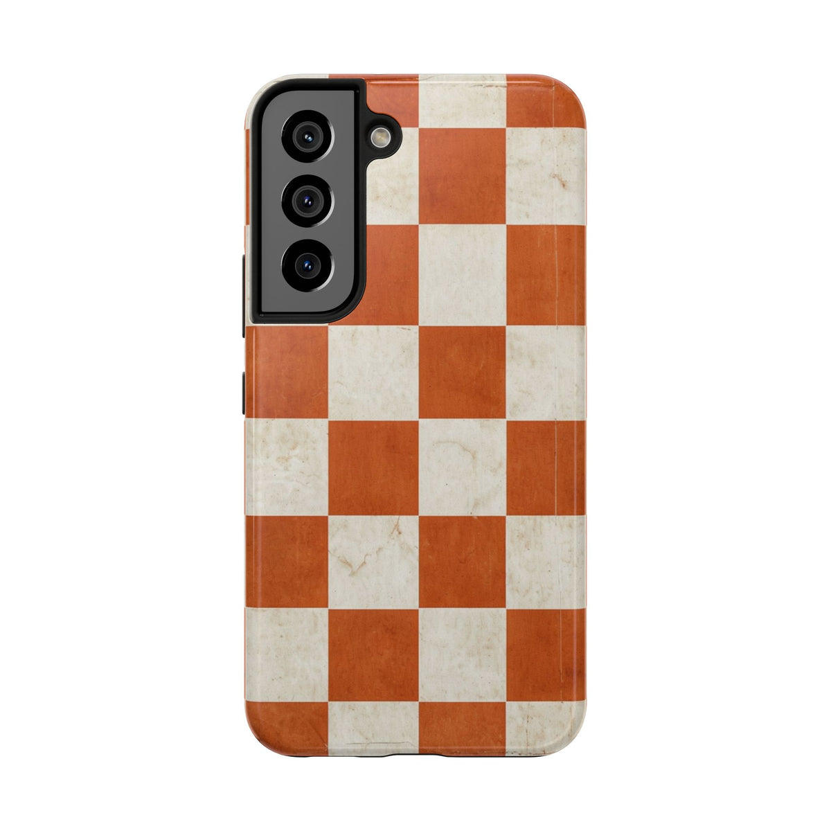 Orange and Cream Checkerboard Tough Phone Case